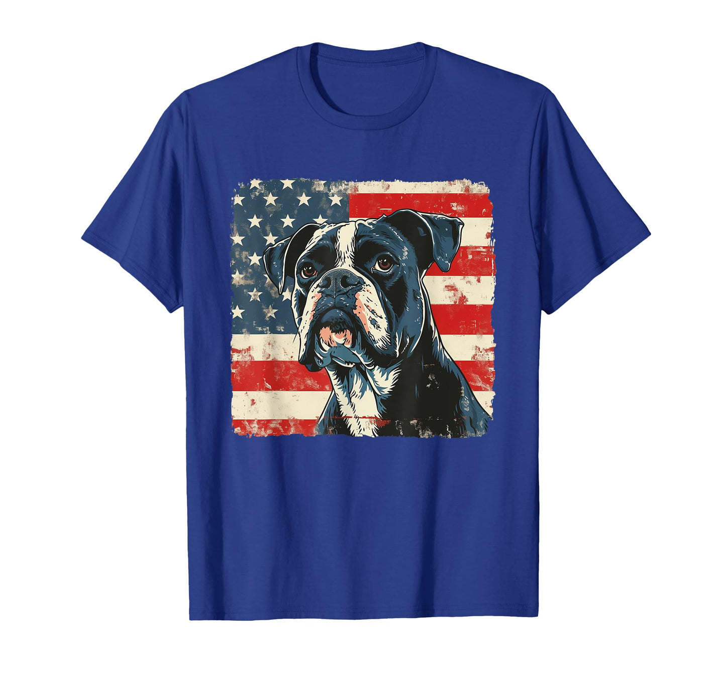 Boxer Dog Patriotic Fourth of July Men Women Kids T-Shirt
