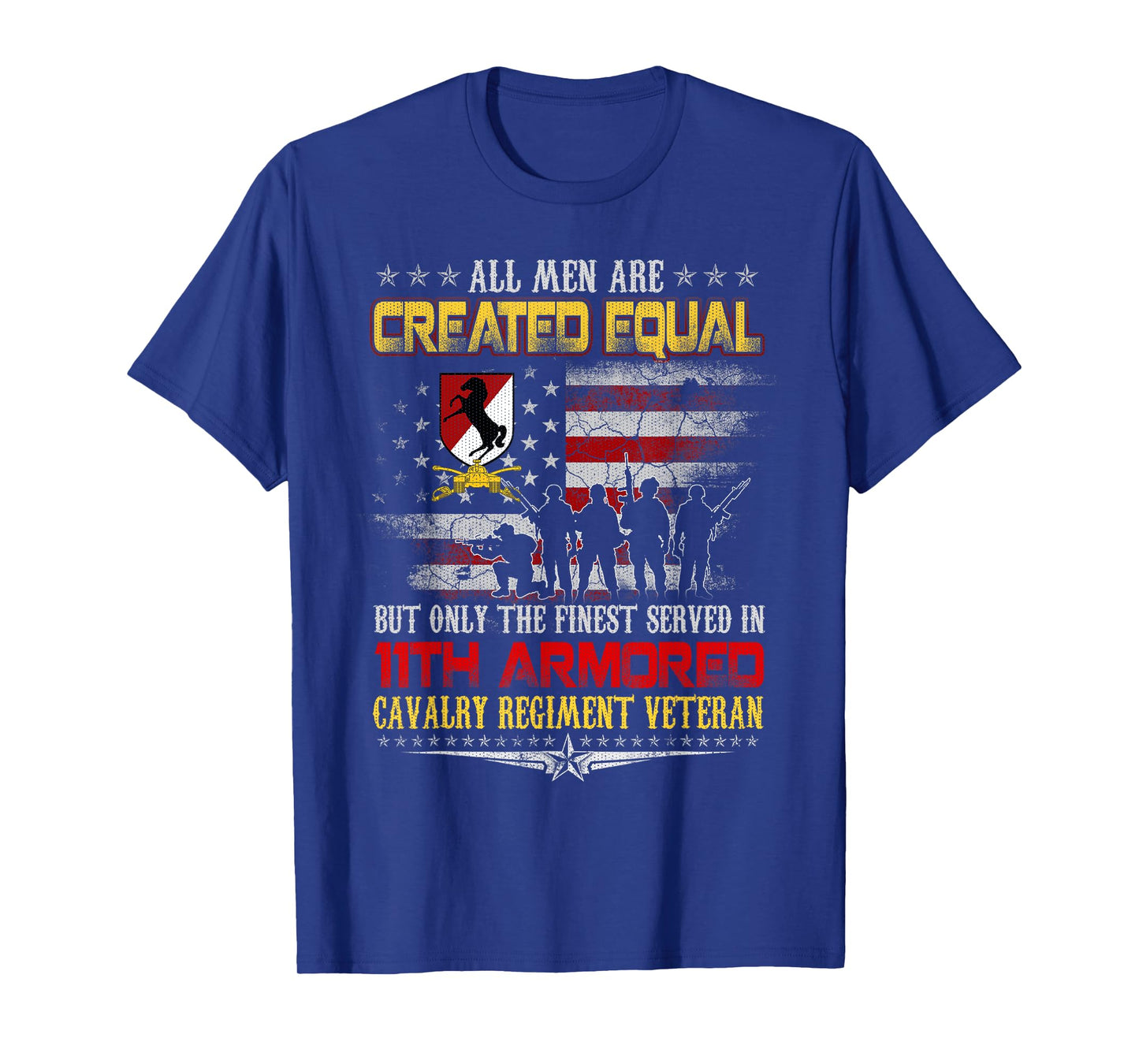 All Men Are Created Equal 11th Armored Cavalry Veteran Flag T-Shirt