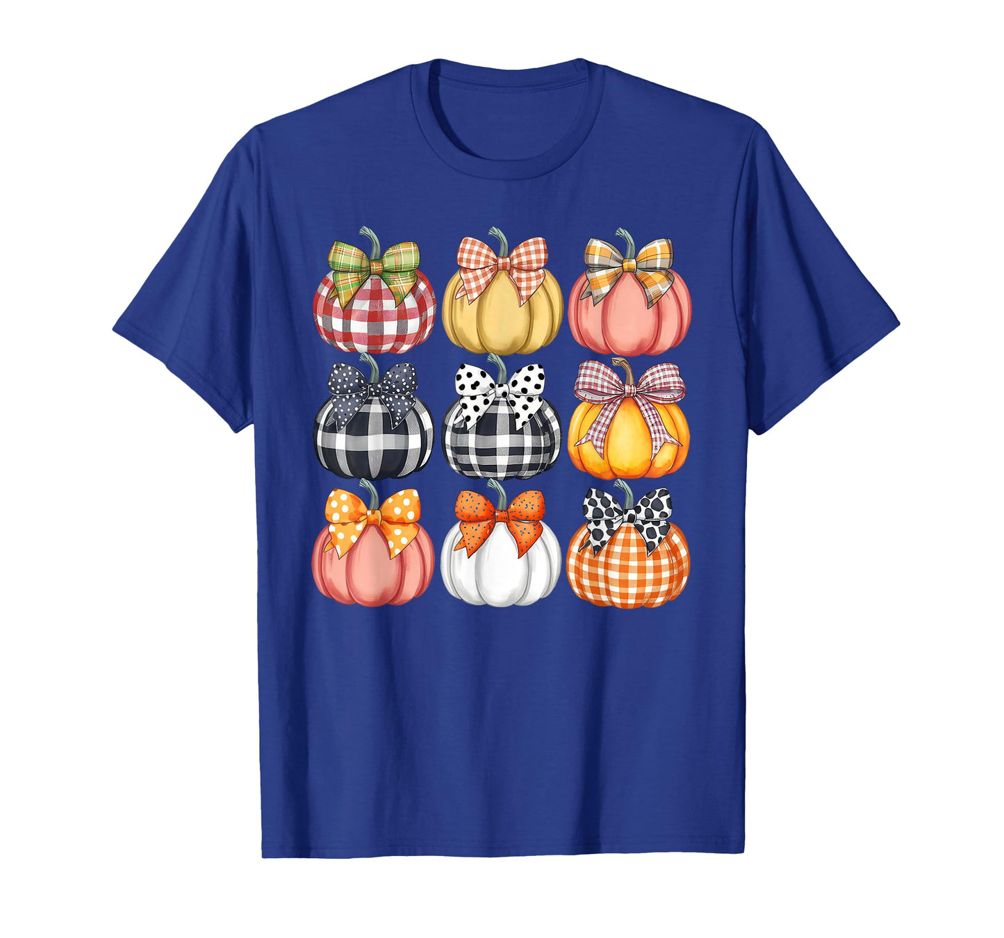 Coquette Bow Pumpkin Season Autumn Fall Leaves Thanksgiving T-Shirt