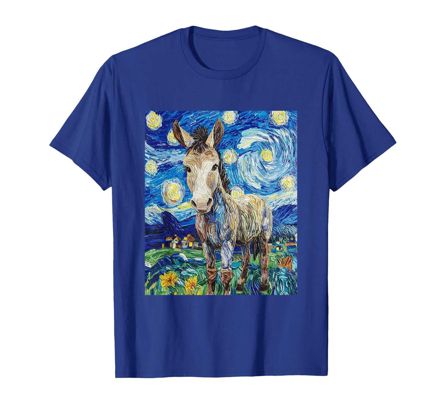 Funny Donkey - Van Gogh Style - Starry Night Graphic T-Shirt