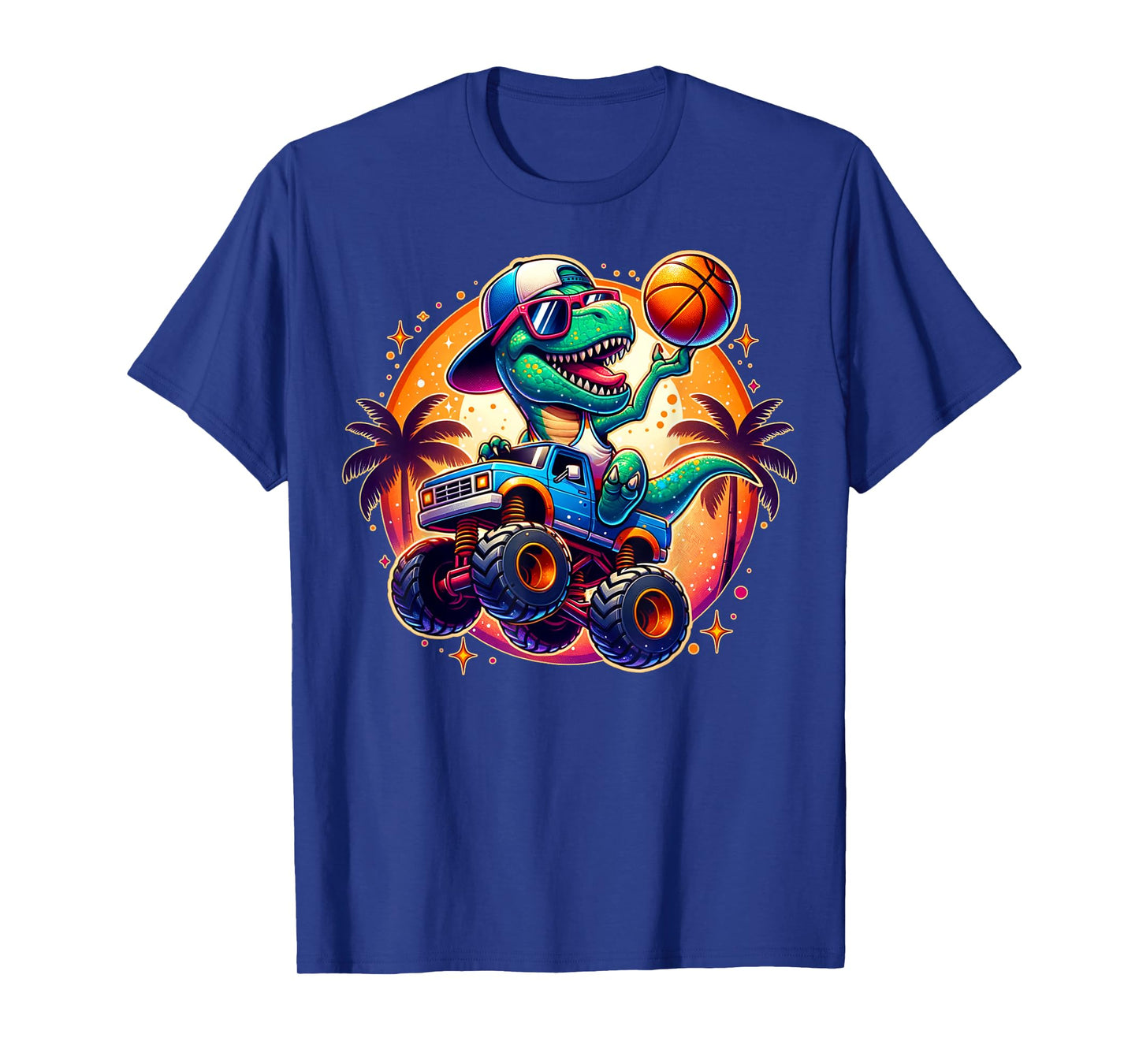 Funny T-rex Dinosaur Basketball Player Kids Toddlers Youth T-Shirt