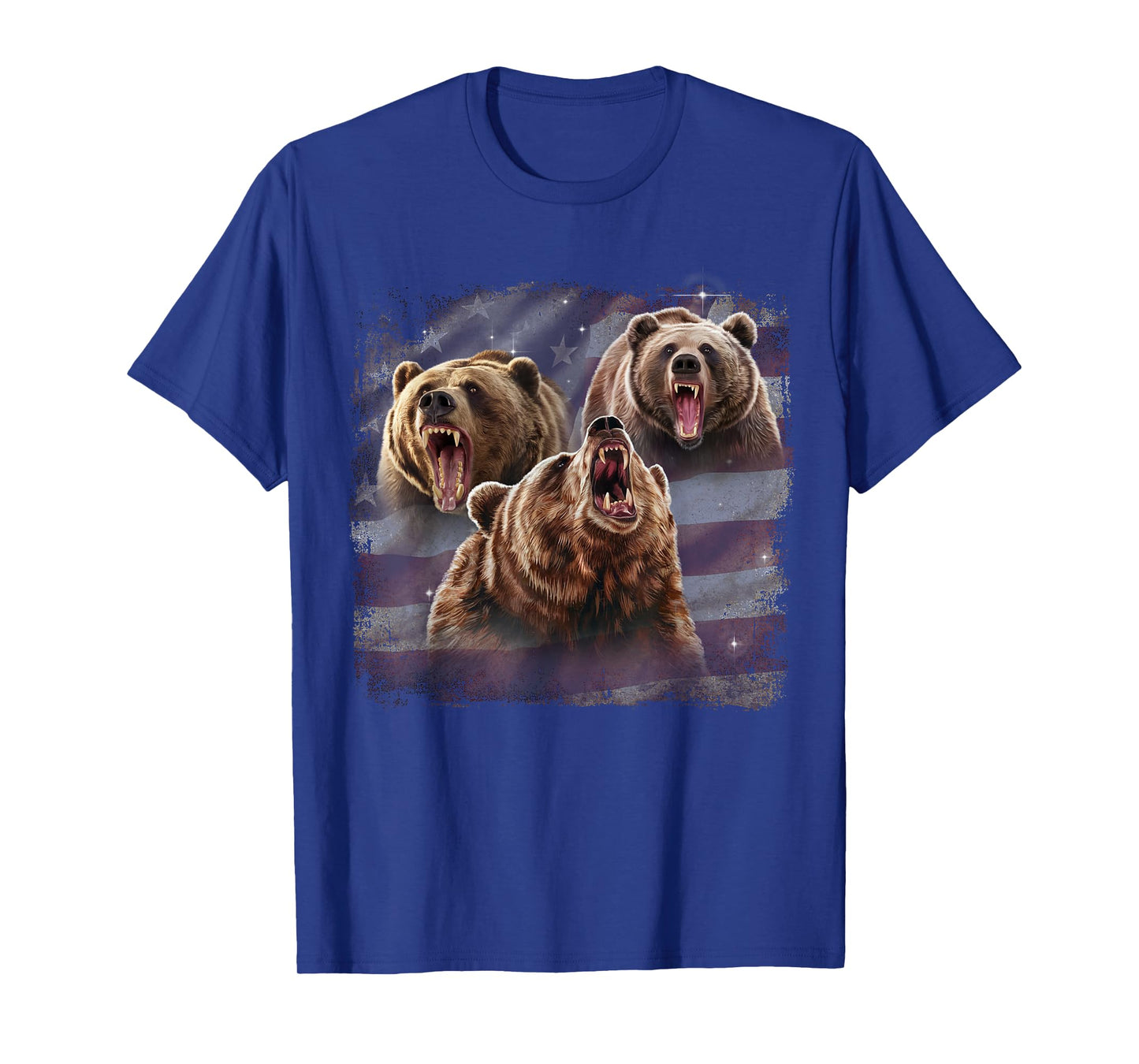 Patriotic USA Grizzly Bear American Flag 4th Of July T-Shirt