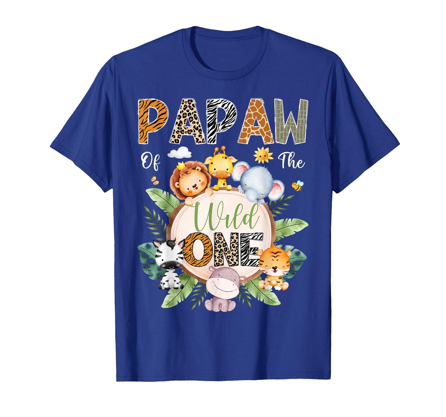 Papaw Of The Wild One 1St Birthday Safari Jungle Animal T-Shirt