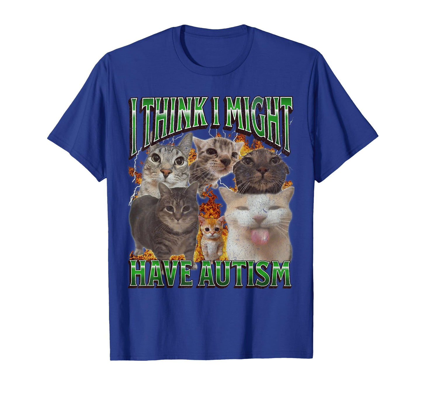 I Think I Might Have Autism Funny Cat Meme Bootleg Graphic T-Shirt for Men Women