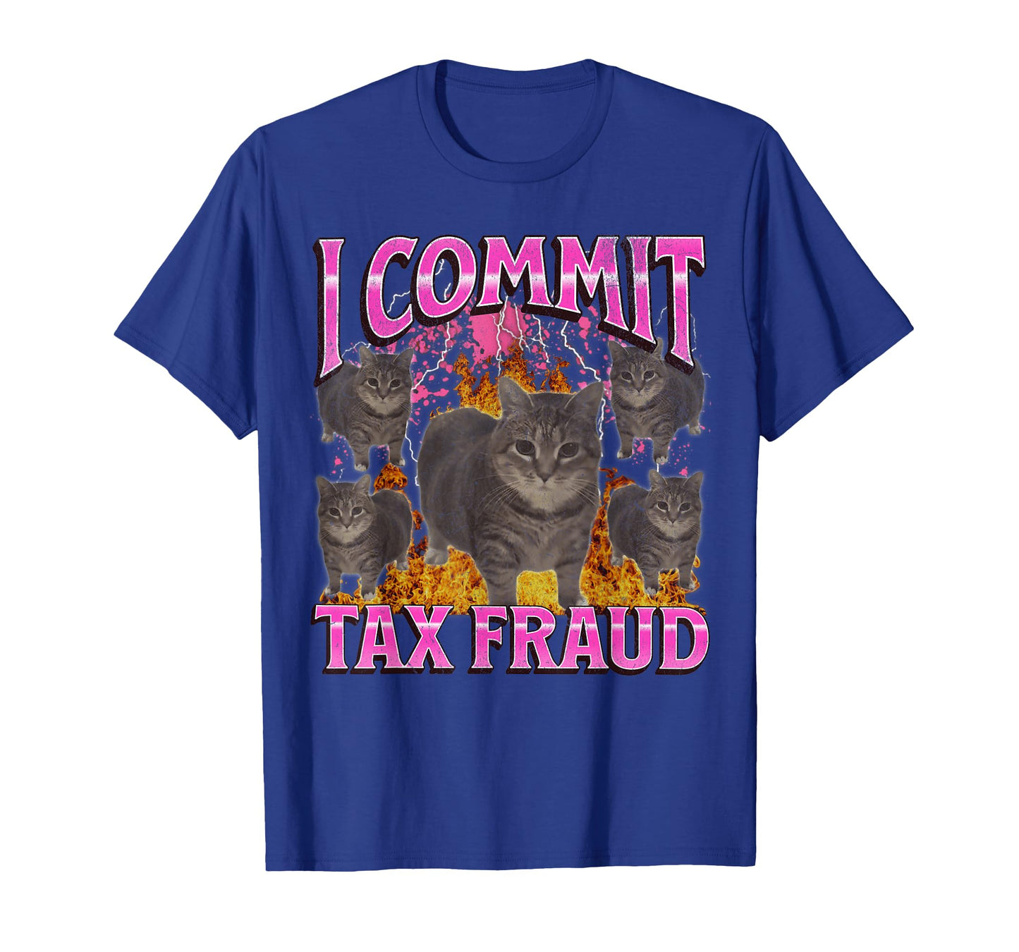I Commit Tax Fraud Funny Oia Oia Cat Meme Bootleg Graphic T-Shirt