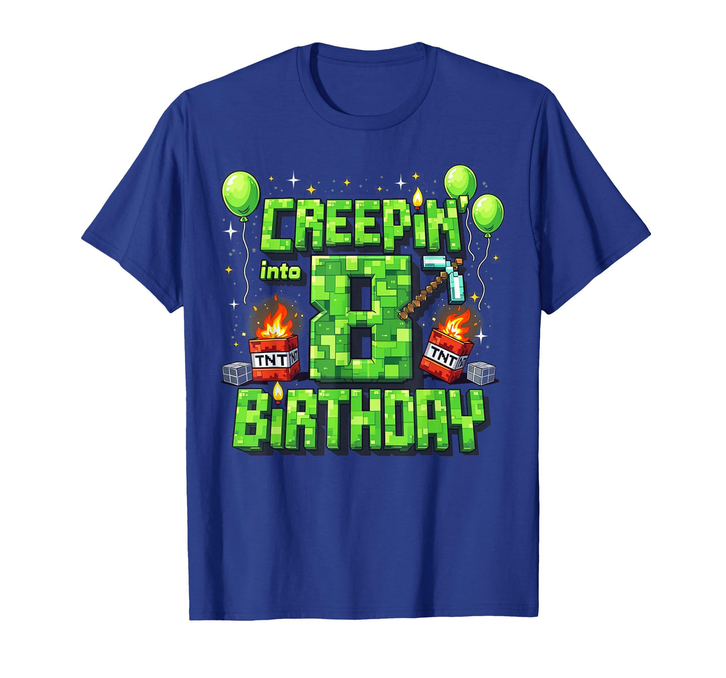 It's My 8th Birthday Boy Gamer Creepinβ Into 8 Gamer Pixel T-Shirt