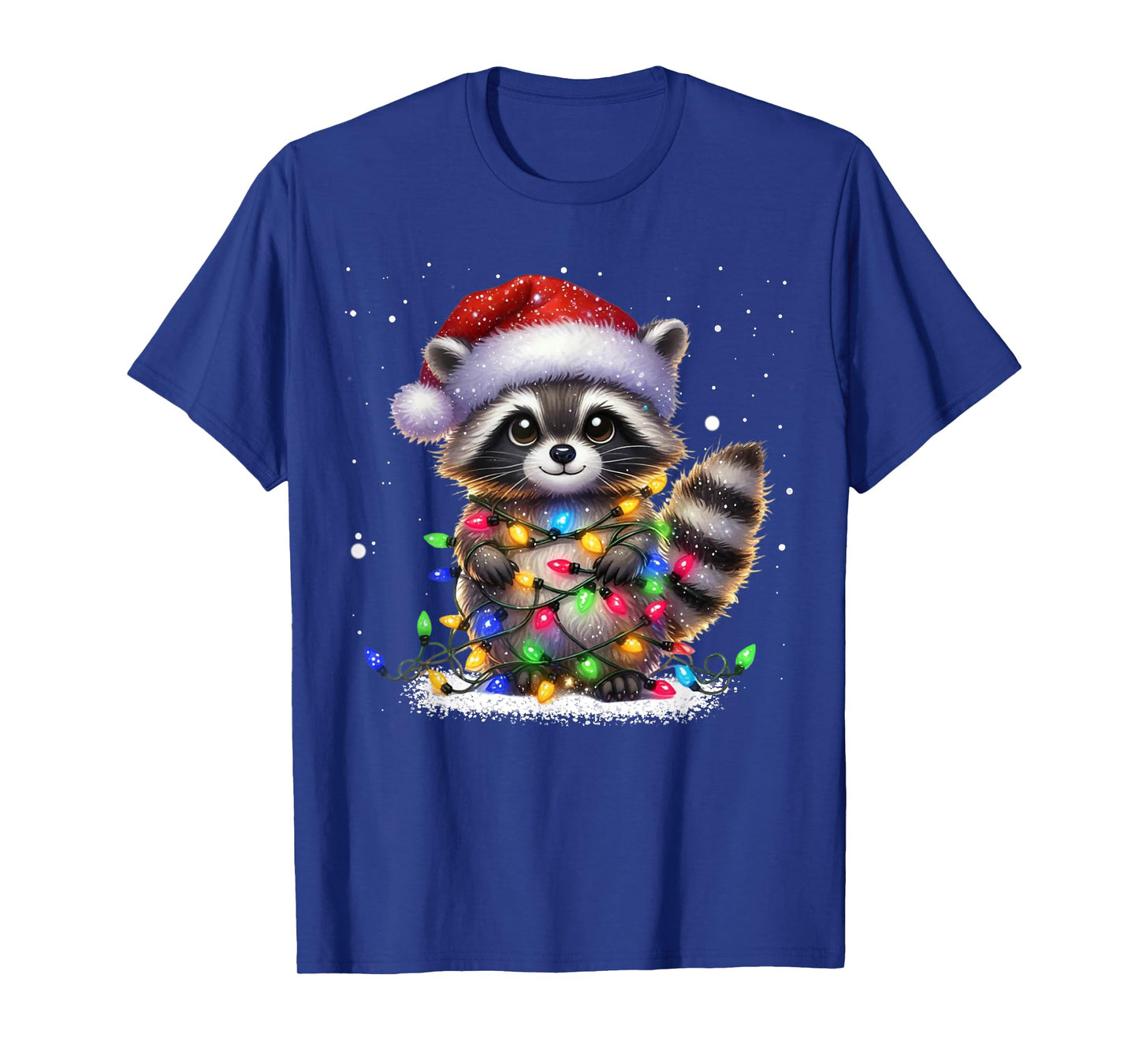 Christmas Racoon Funny Christmas Lights Raccoon Holiday T-Shirt