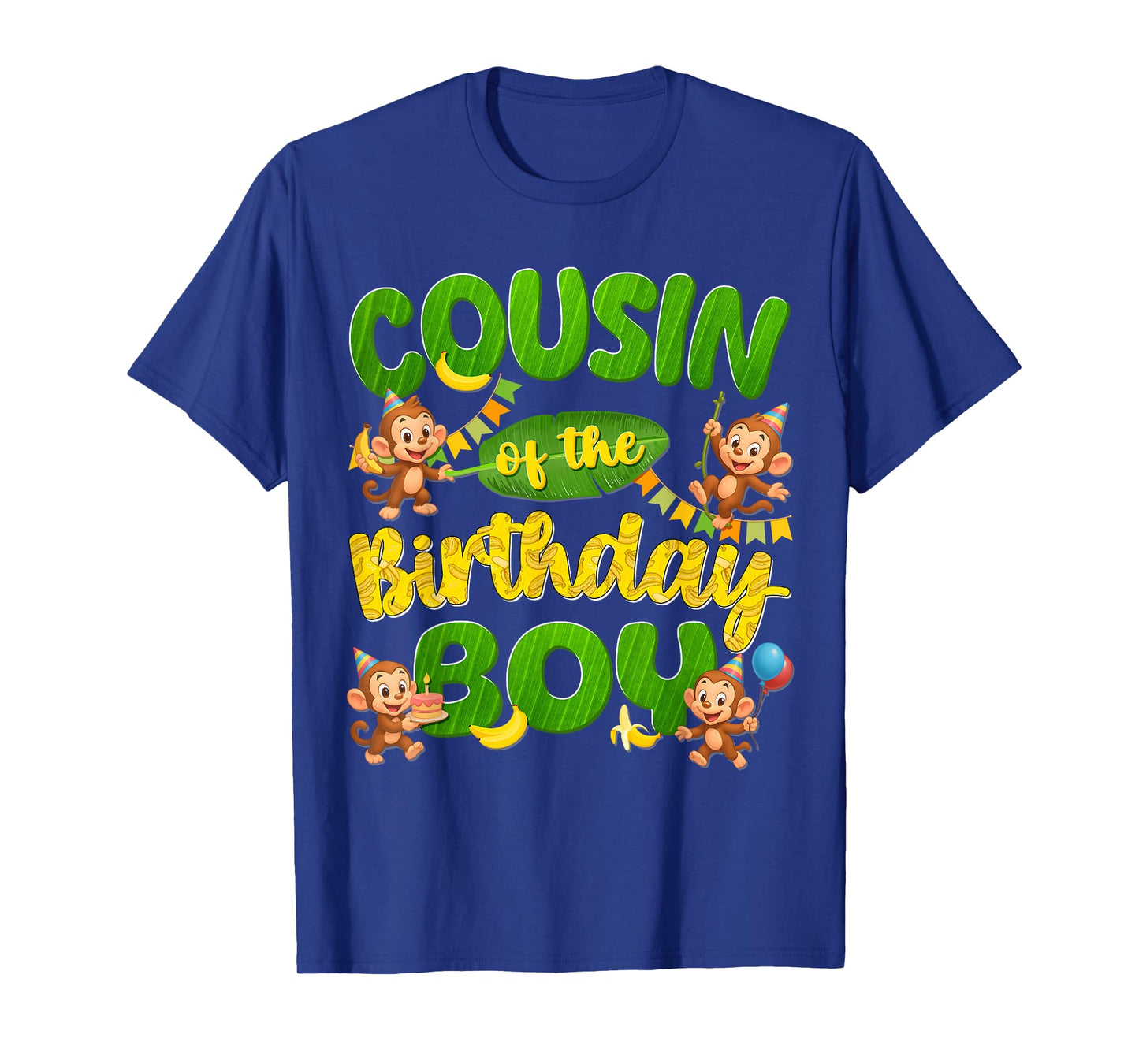 Cousin Of The Birthday Boy Monkey Family Matching Party T-Shirt