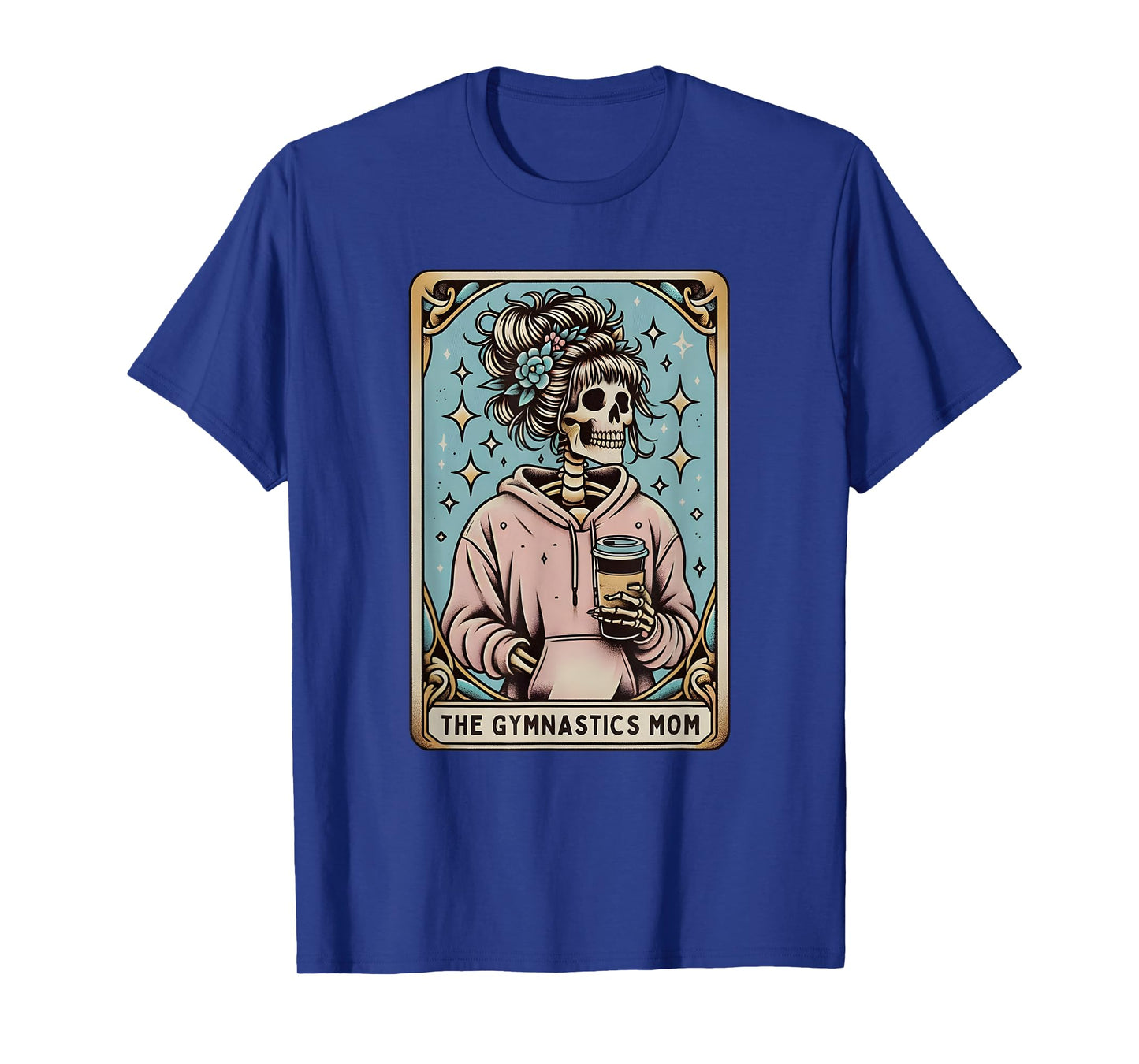 The Gymnastics Mama Tarot Card, Funny Halloween Skeleton Mom T-Shirt