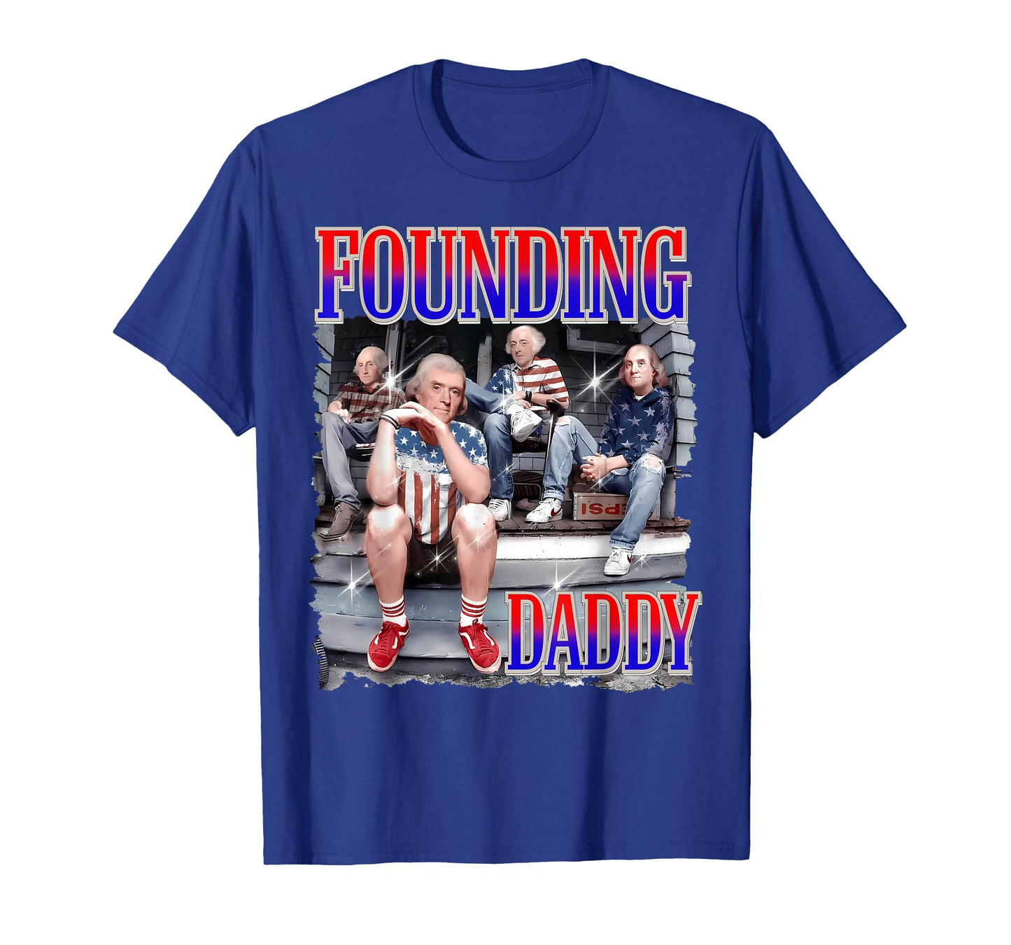 Mens 4th of July Shirt Founding Daddy George Washington 1776 T-Shirt