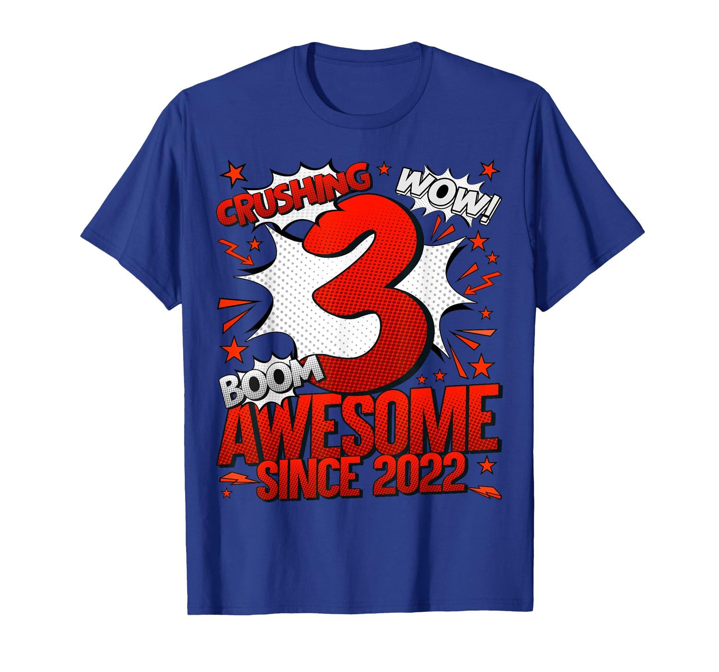 Comics Style 2025 Birthday Gifts HH 3 Year Old Boy Black Cartoon T-Shirt