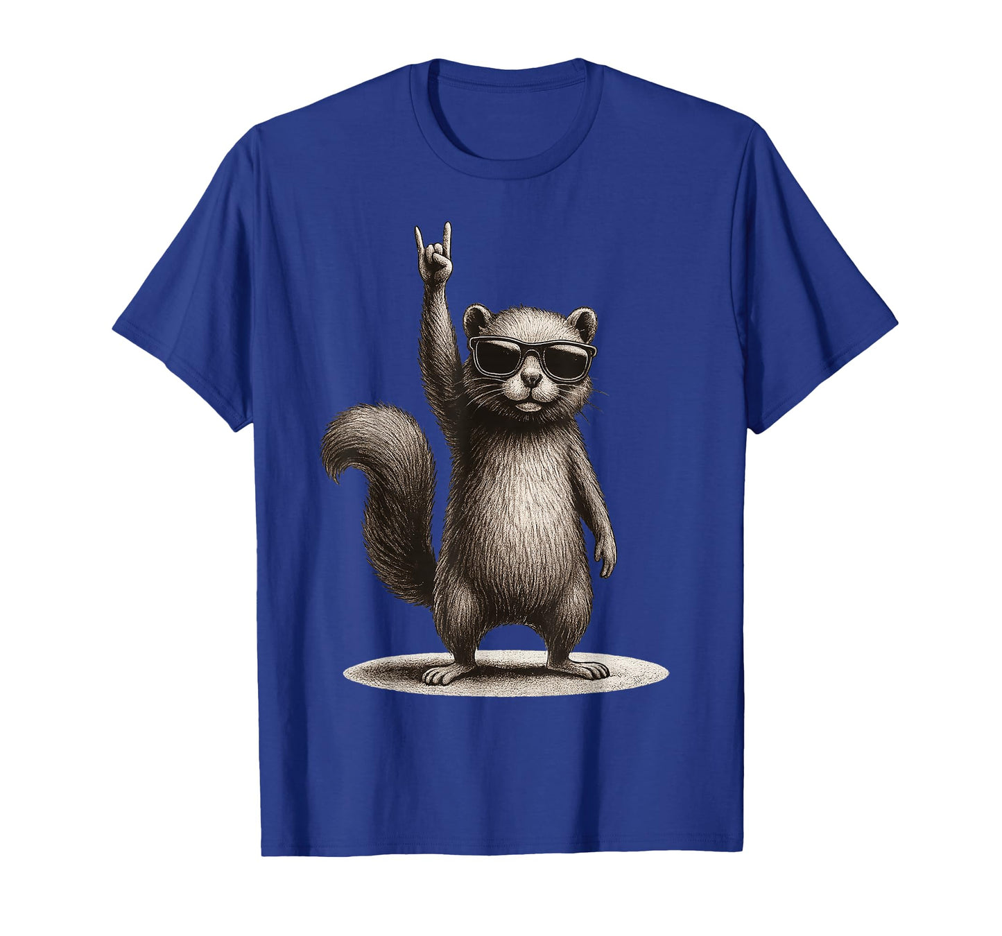 Retro Squirrel Rock Music Funny Gift Men Women Boy Girl Kid T-Shirt