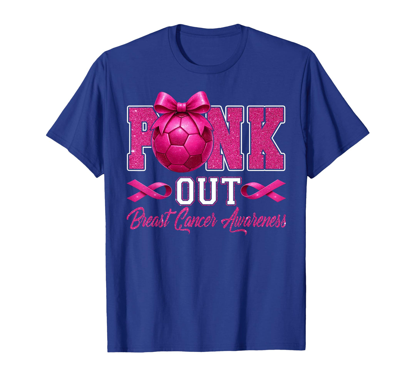 Pink Out Breast Cancer Awareness Coquette Bow & Soccer Women T-Shirt