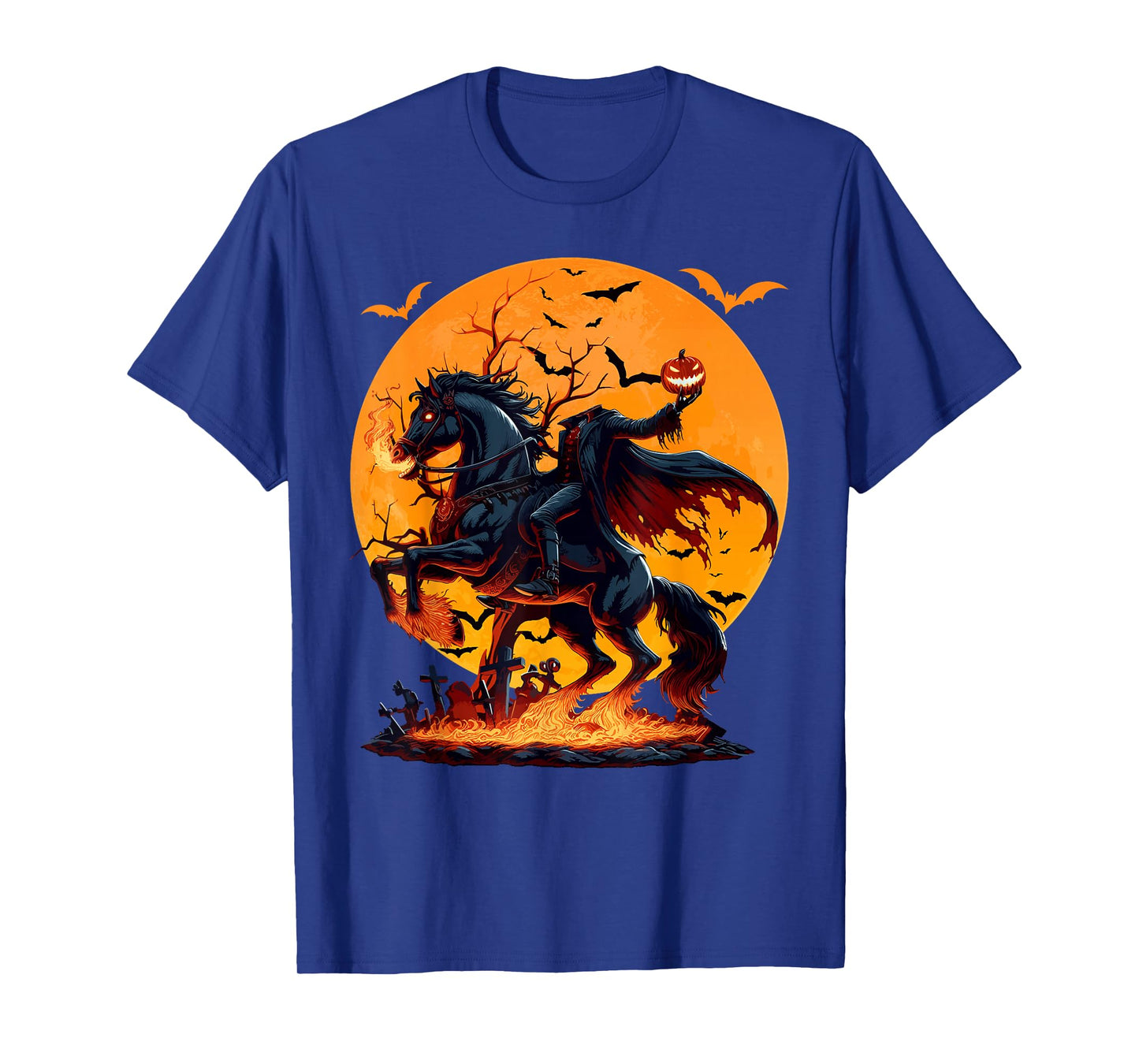 Headless Horse Rider & Pumpkin Happy Halloween Costume Day T-Shirt
