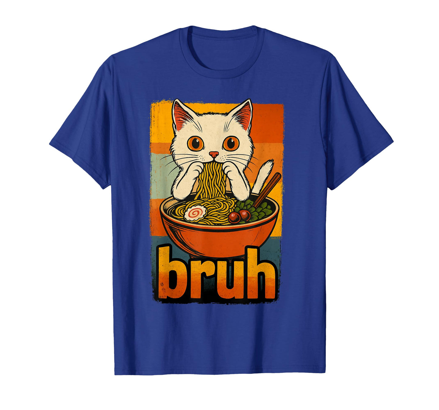 Funny Cat Eating Japanese Ramen Noodles Gifts Men Women Kid T-Shirt