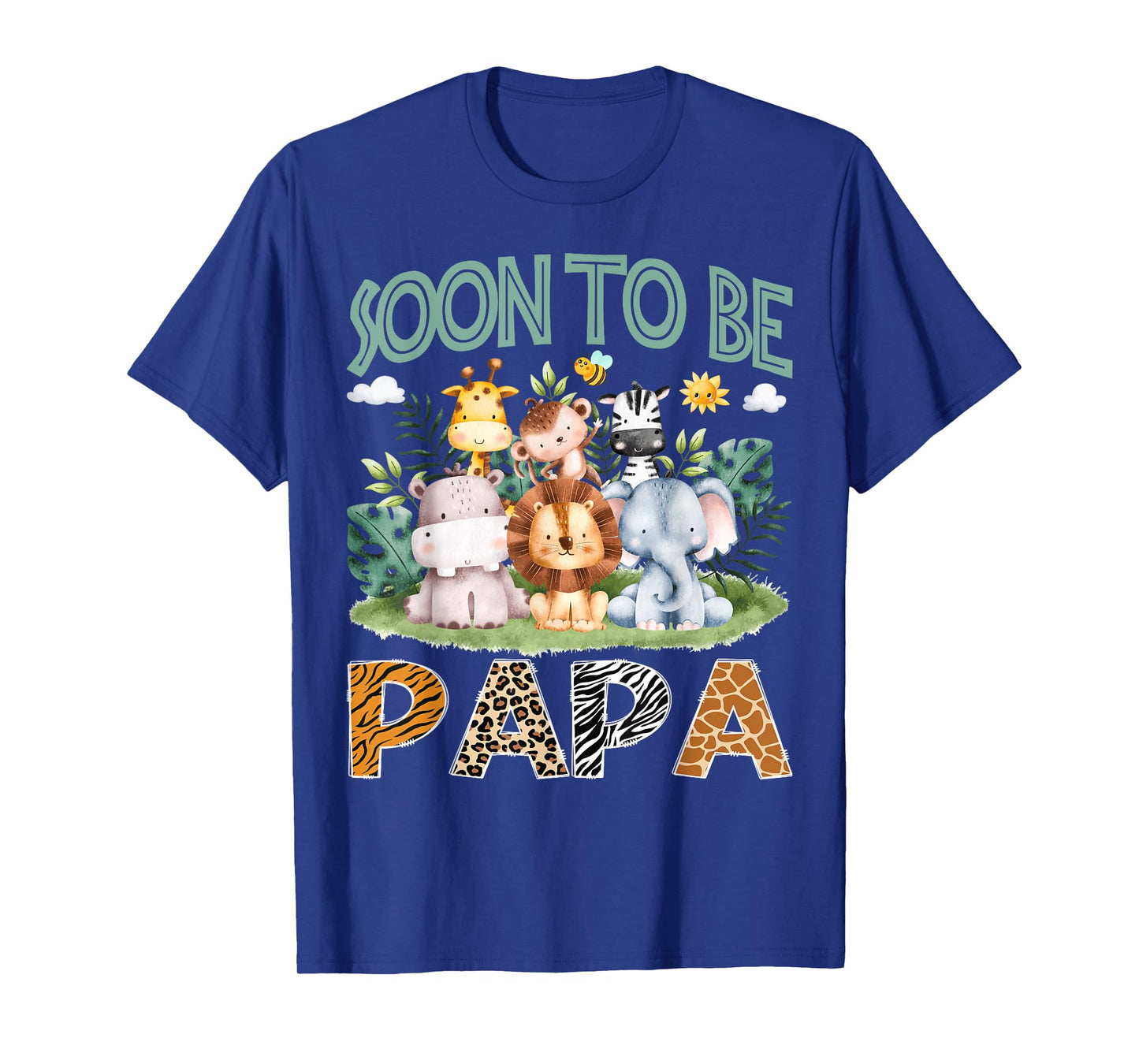 Soon To Be Papa Animal Safari Jungle Gender Reveal T-Shirt