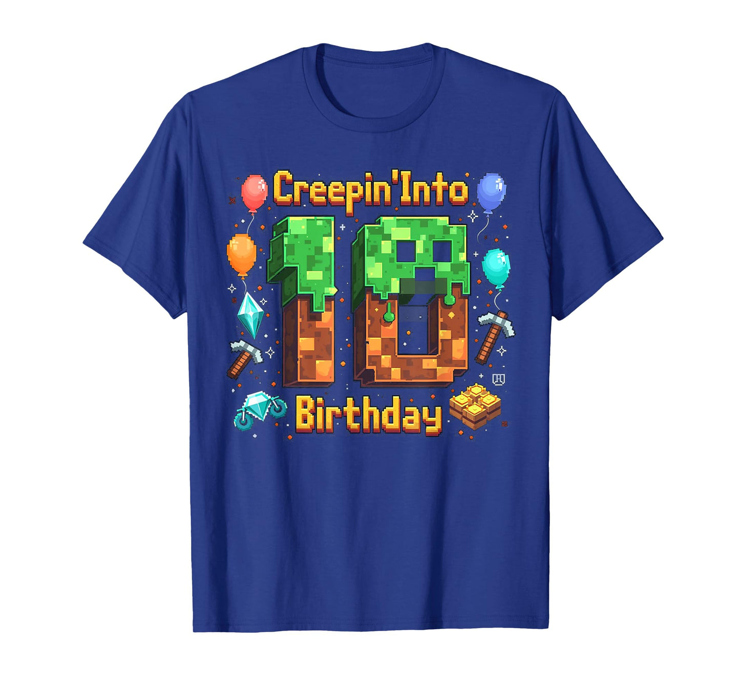 It's My 10th Birthday Boy Gamer Creepinβ Into 10 Gamer Pixel T-Shirt