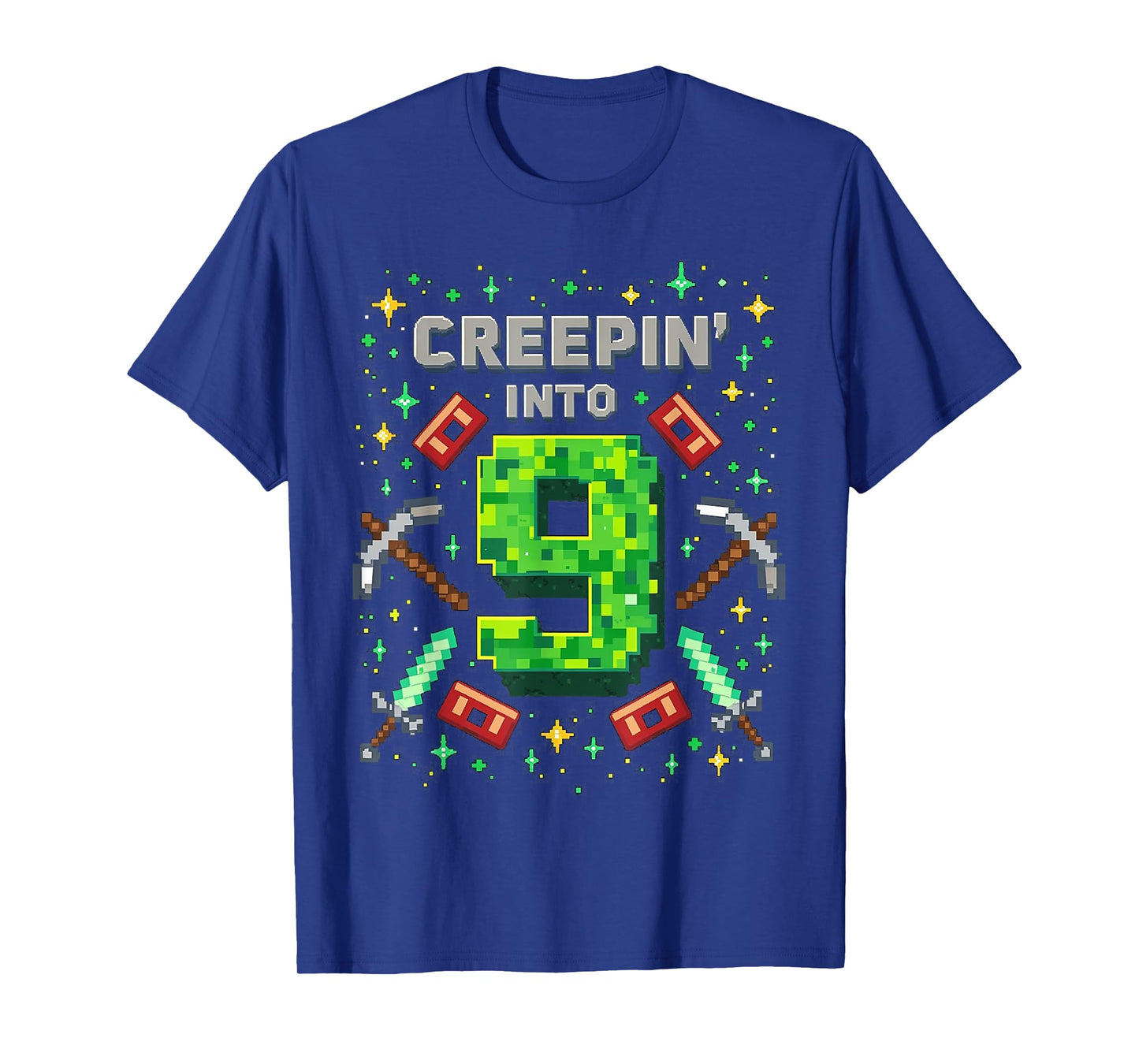 It's My 9th Birthday Boy Gamer Creepinβ Into 9 Gamer Pixel T-Shirt