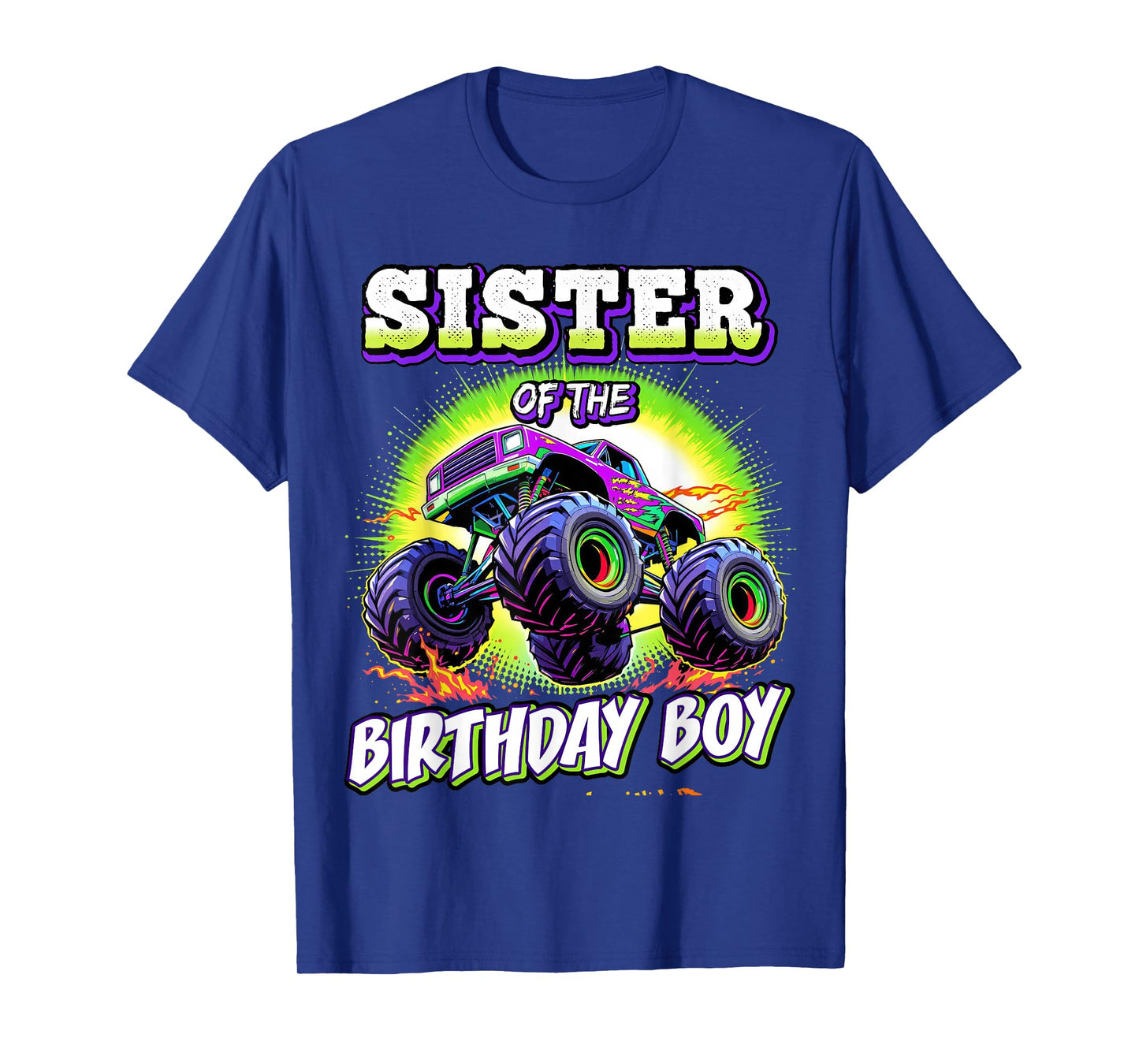 Sister of the Birthday Boy Monster Truck Birthday Party T-Shirt