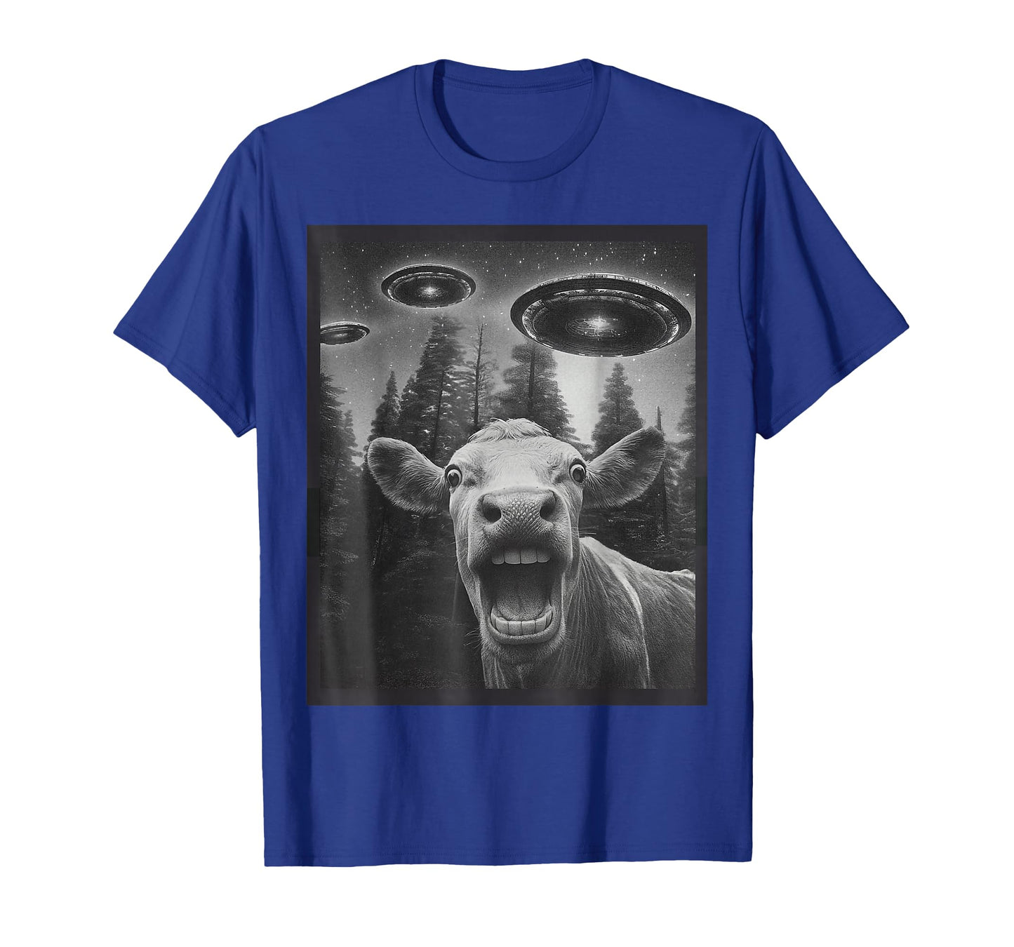 Funny Cow Selfie Alien UFO Gifts for Men Women Teen Boy Kid T-Shirt