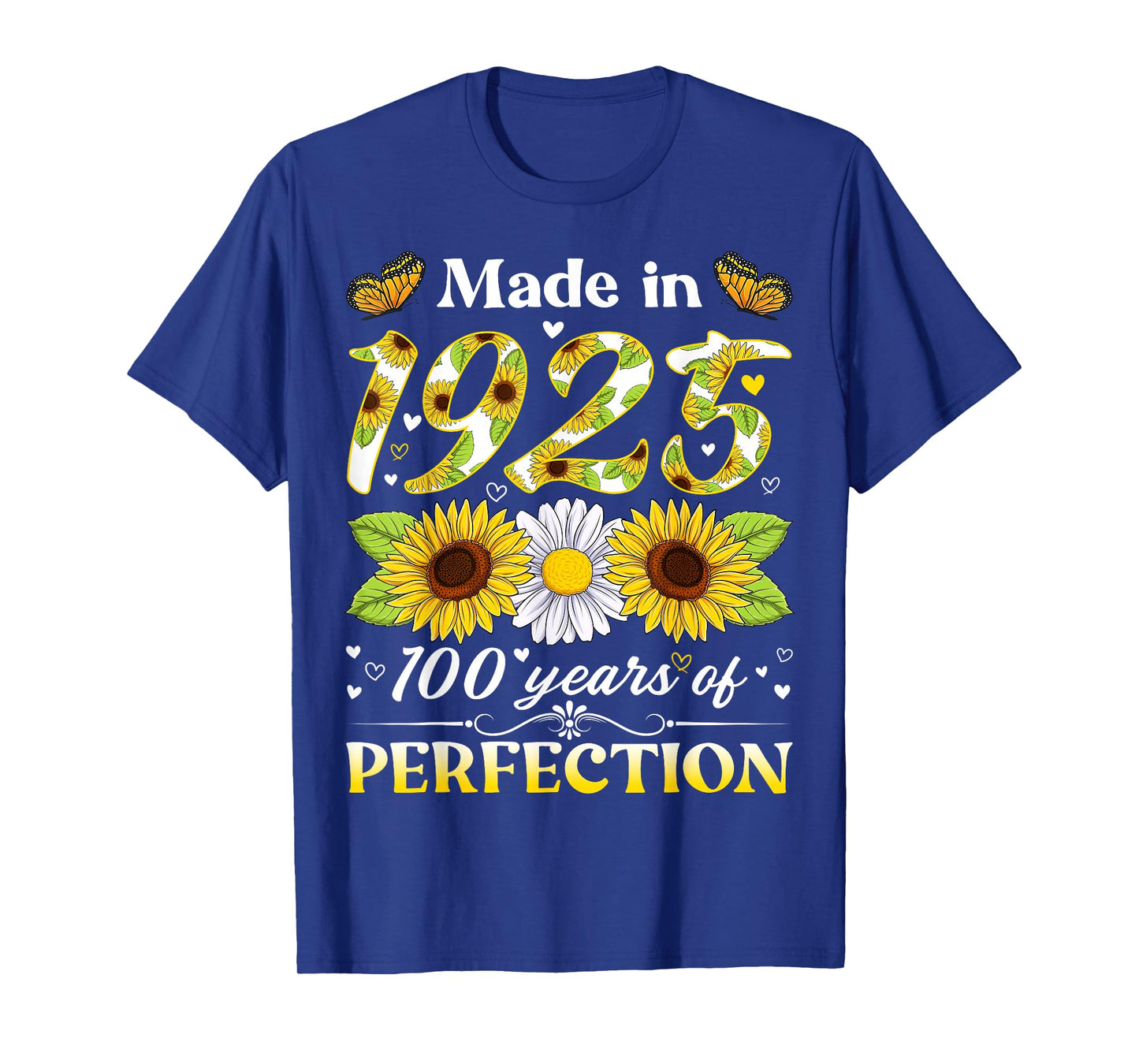 100 Years Old 1925 Sunflower Floral 100th Birthday Women T-Shirt