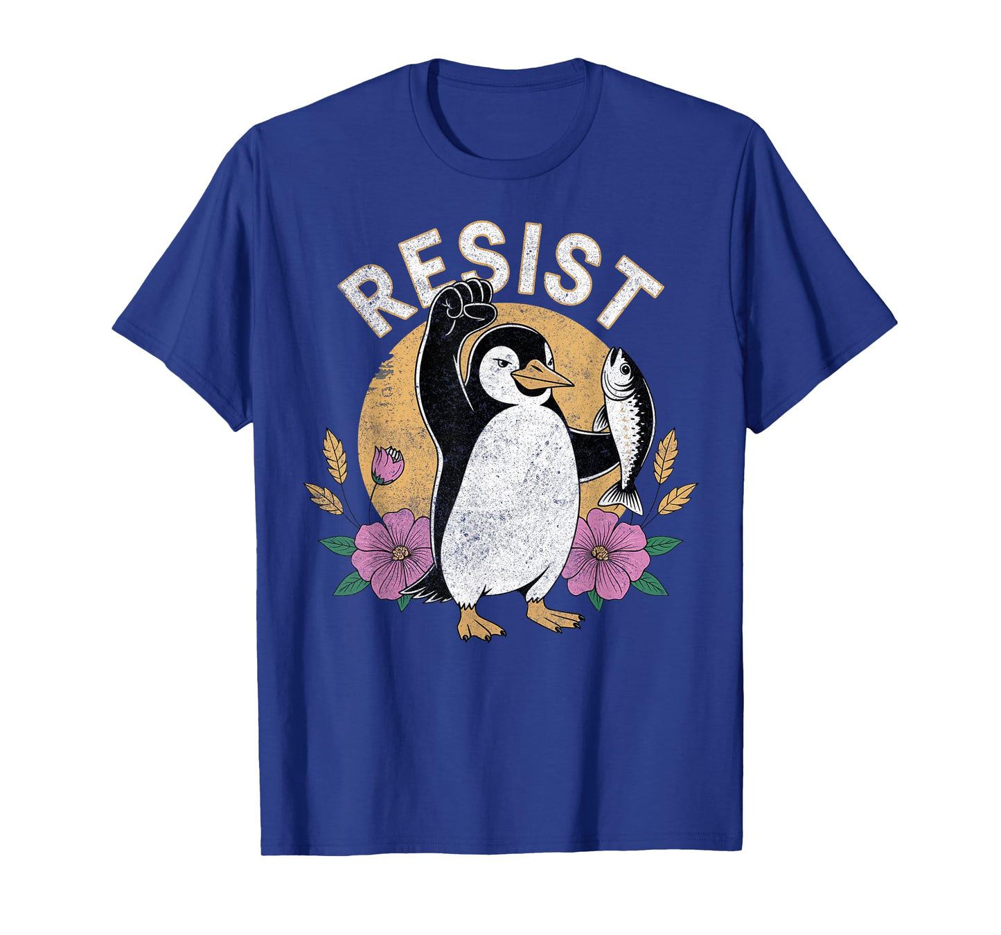 Floral Penguin Protest Activism Resist T-Shirt
