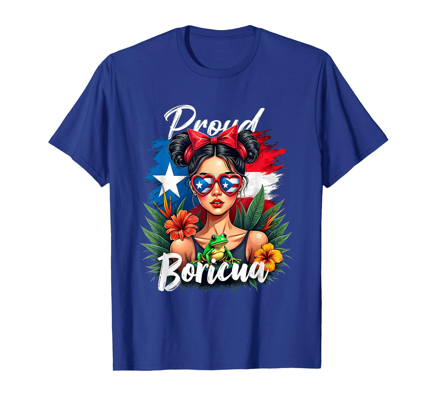 Puerto Rican Girls Boricua Puerto Rico Heritage Messy Bun T-Shirt
