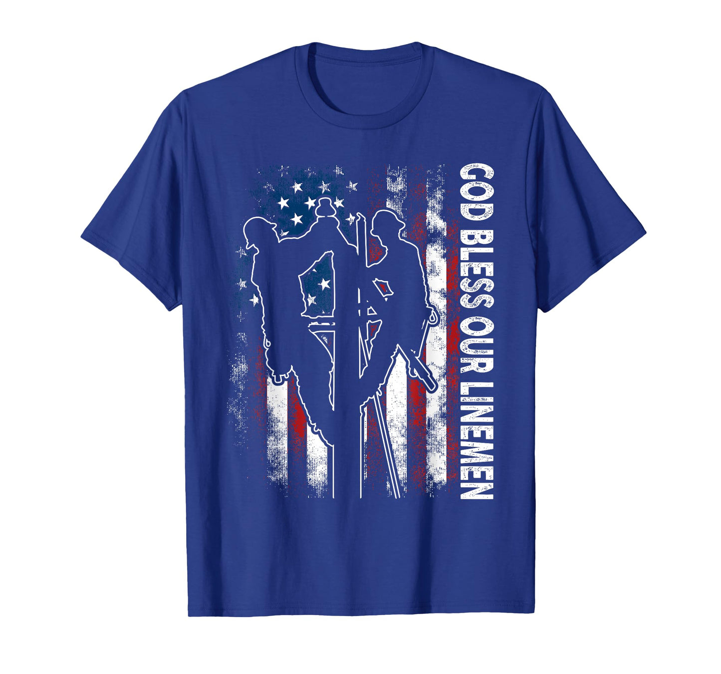 God Bless Our Linemen Cool American Lineman Flag T-Shirt