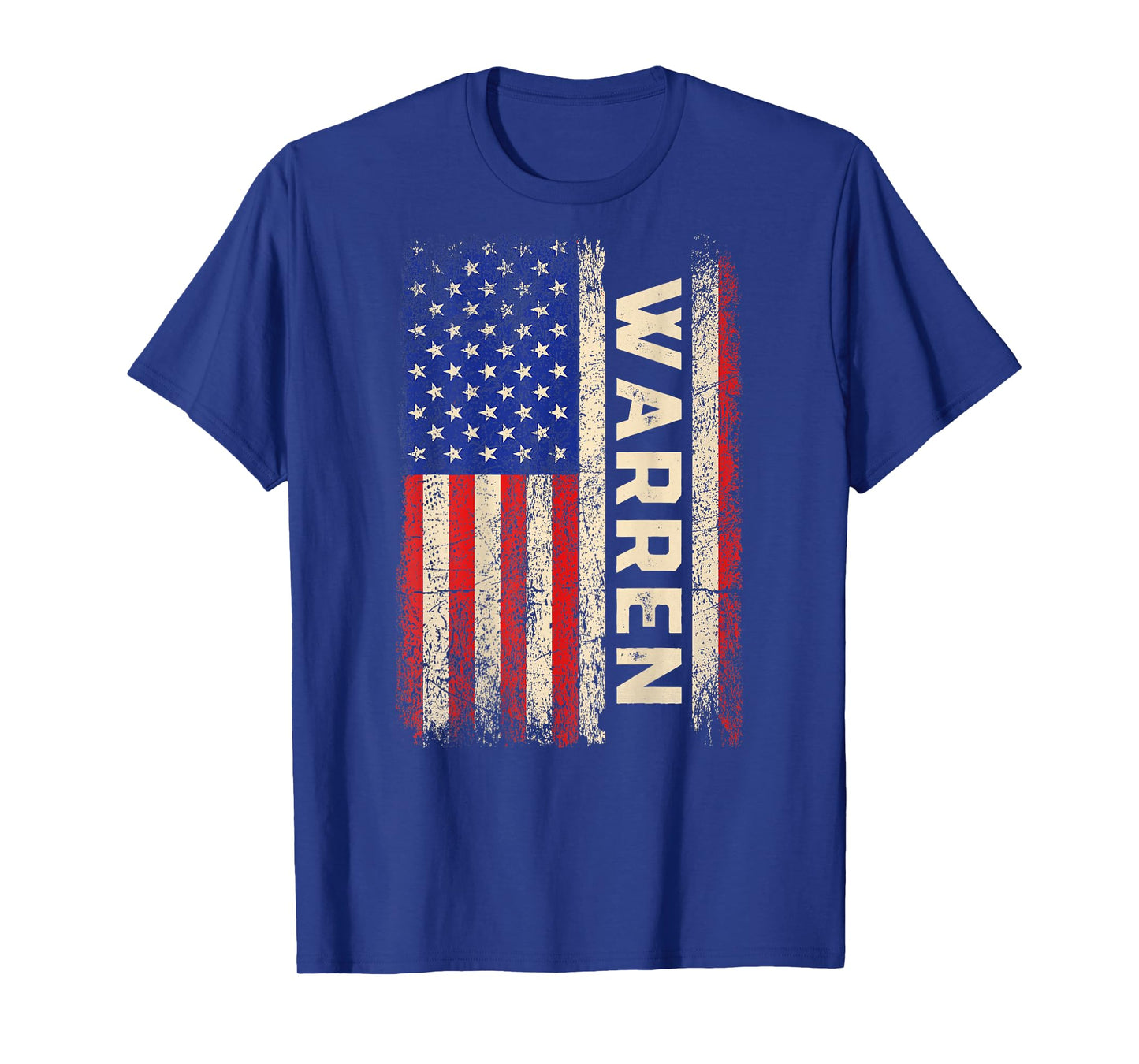 Warren Last Name - Warren Name American Flag (Back) T-Shirt