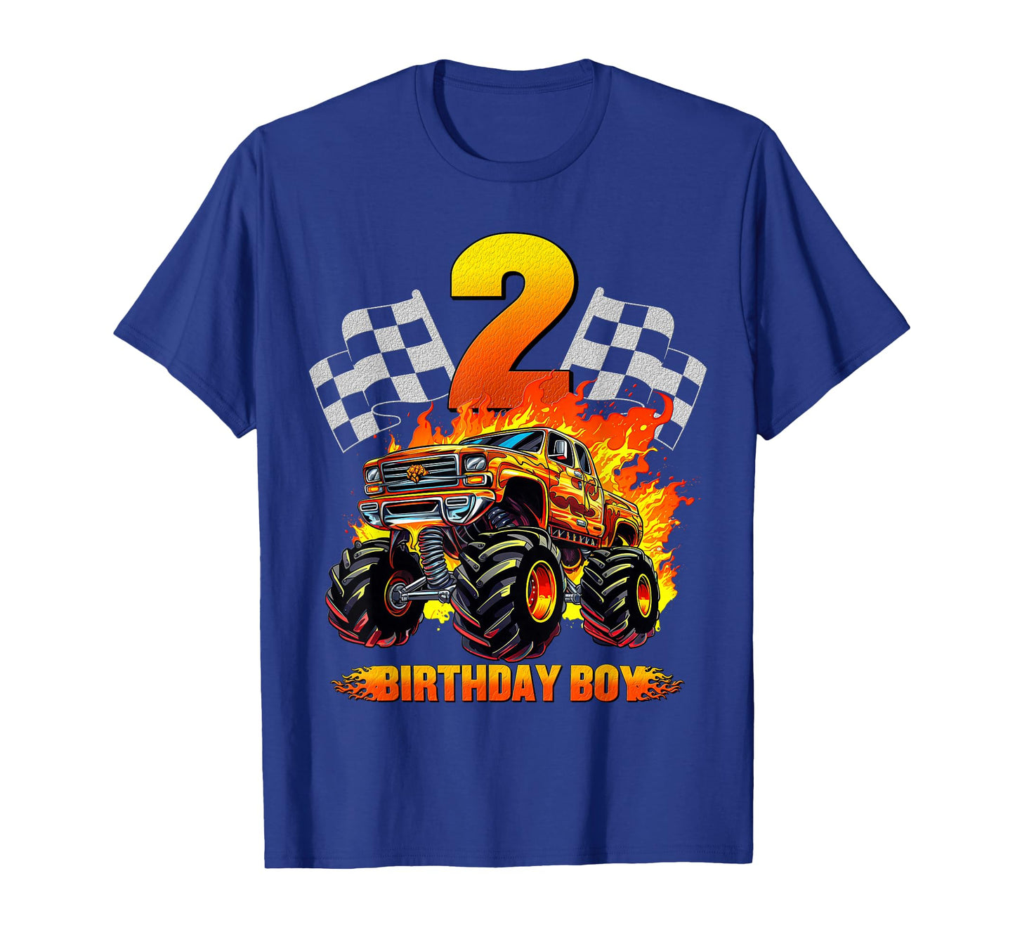 2 Year Old Birthday Monster Truck 2nd Birthday Boy Kids T-Shirt