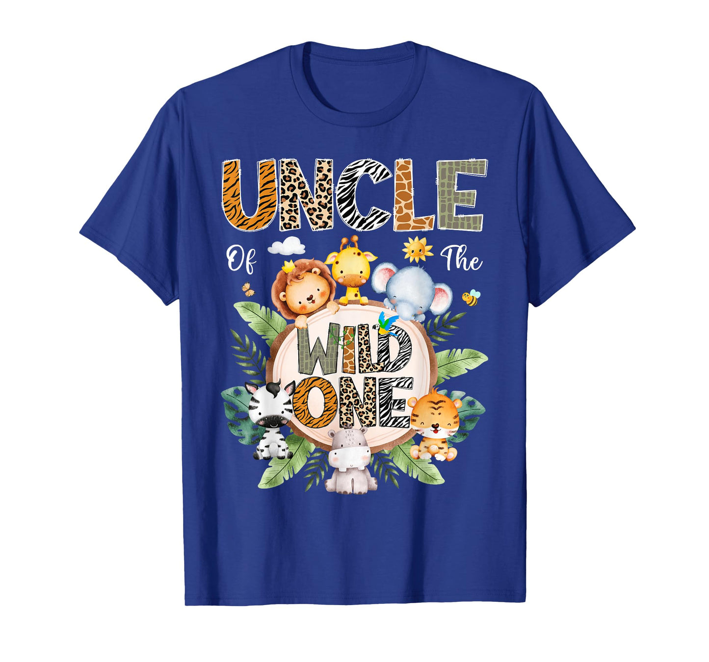 Uncle Of The Wild One First Birthday Safari Jungle Animal T-Shirt