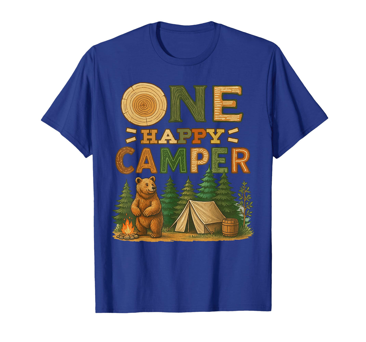 One Happy Camper Matching Family Birthday Party Camping T-Shirt