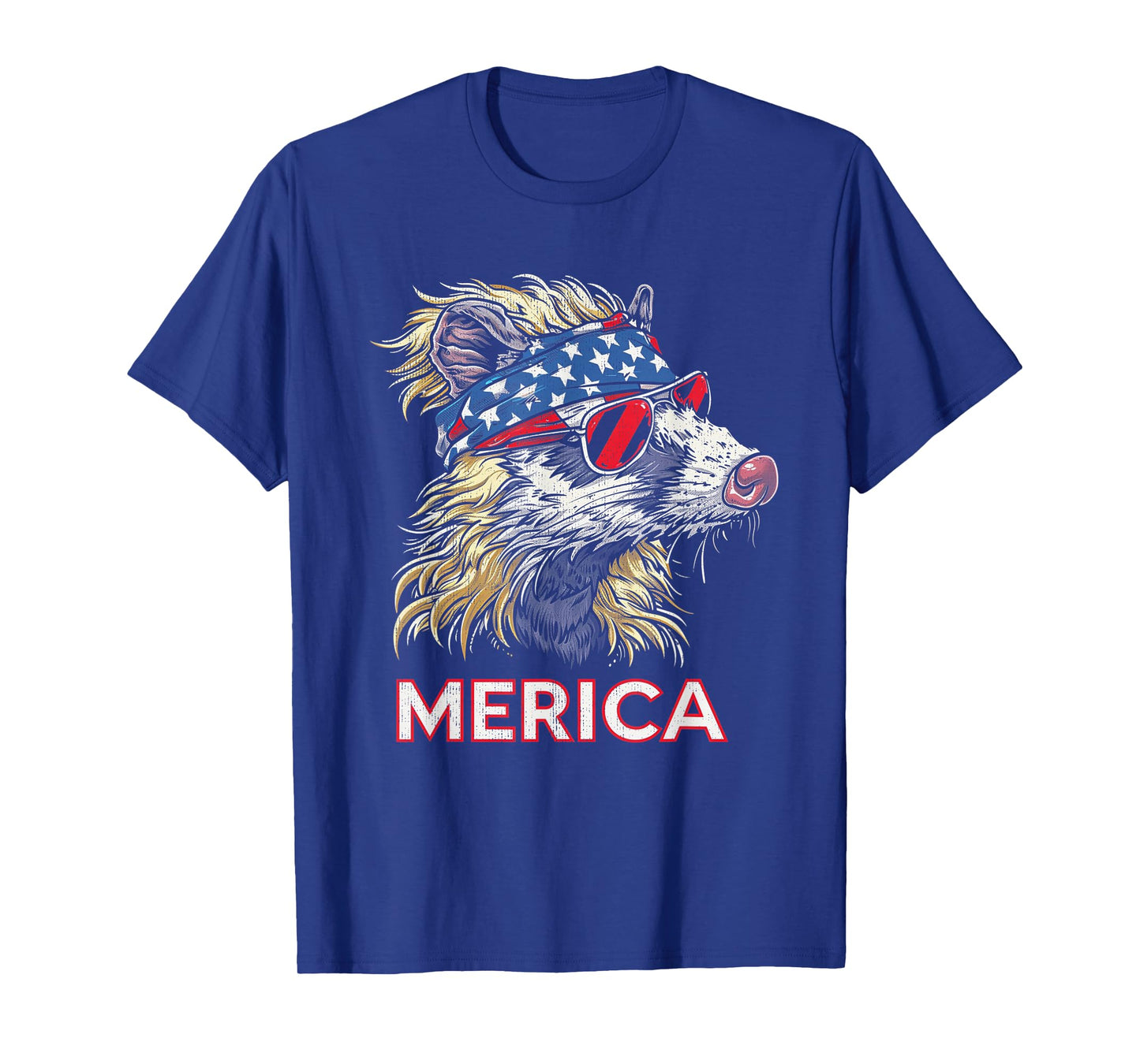 Opossum Possum - Patriotic USA 4th of July American Flag T-Shirt