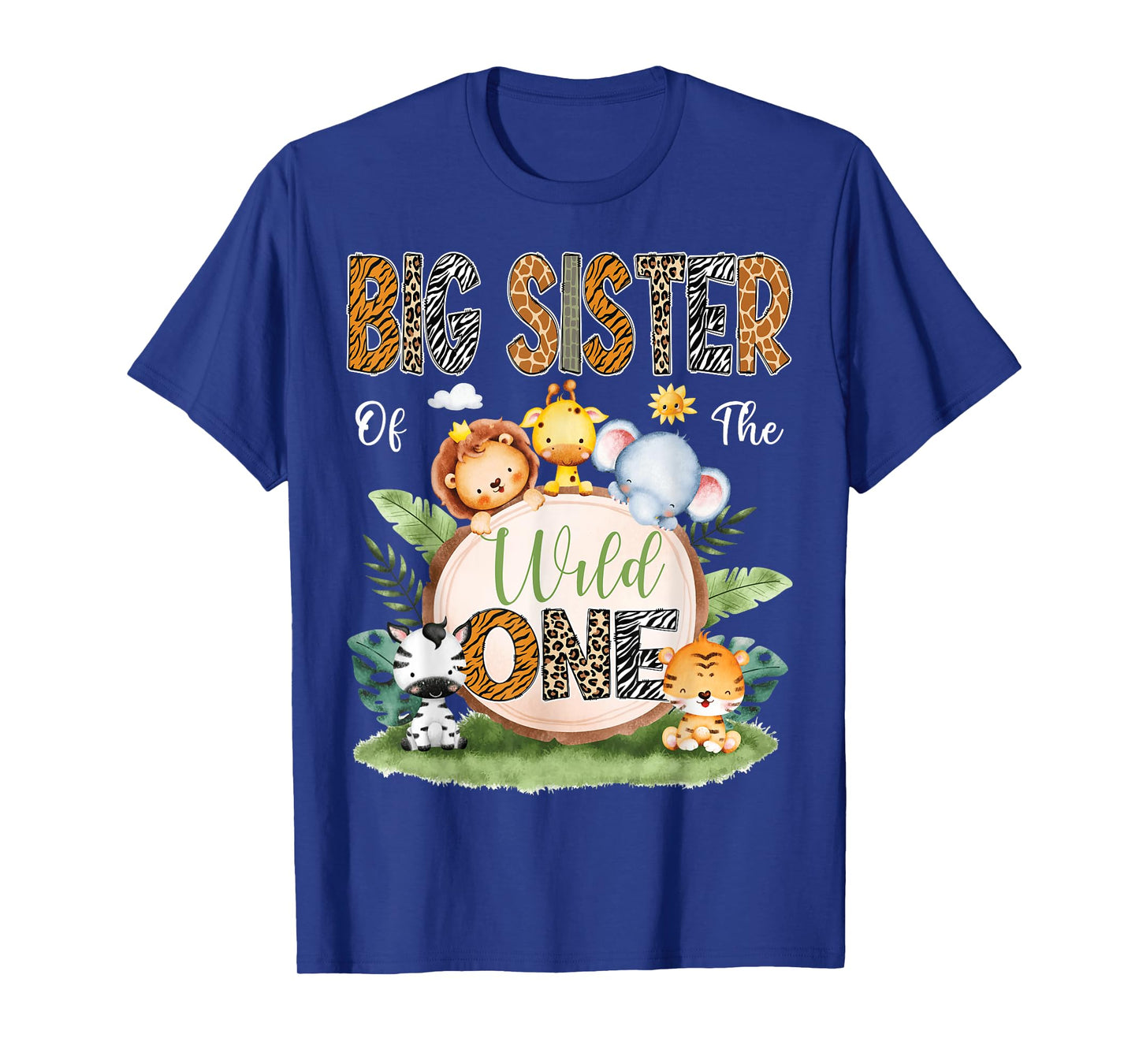 Big Sister Of The Wild One 1St Birthday Kids Safari Jungle T-Shirt