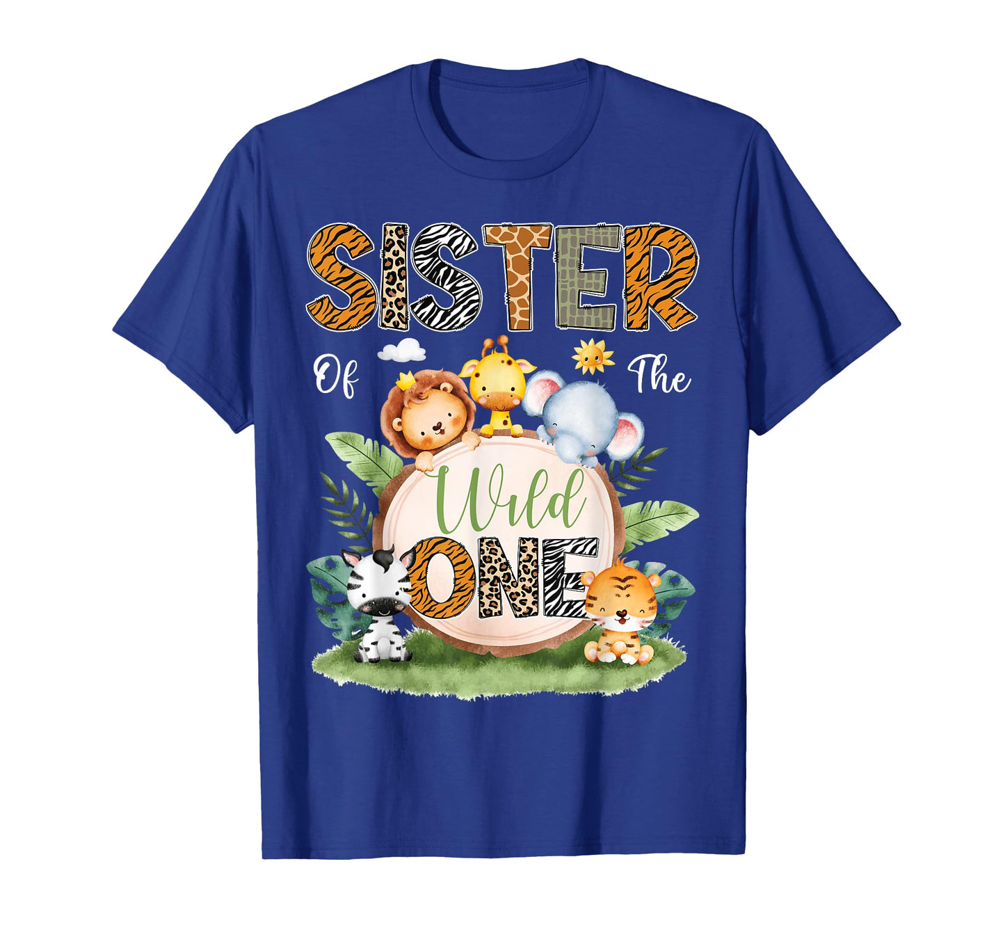 Sister Of The Wild One 1St Birthday Kids Safari Jungle T-Shirt