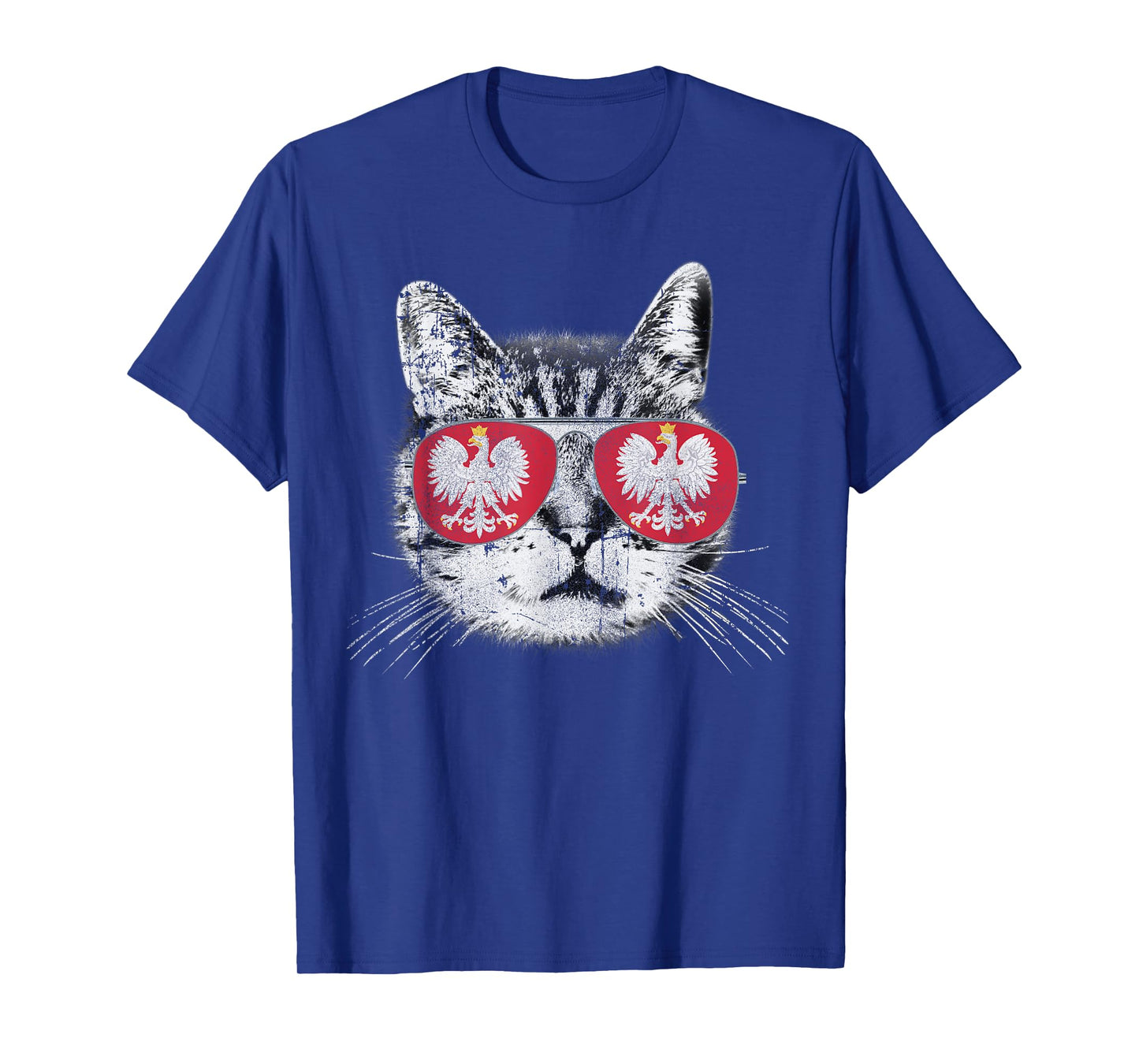 Polish Poland - Flag Cat Vintage Men Women Graphic Cool T-Shirt