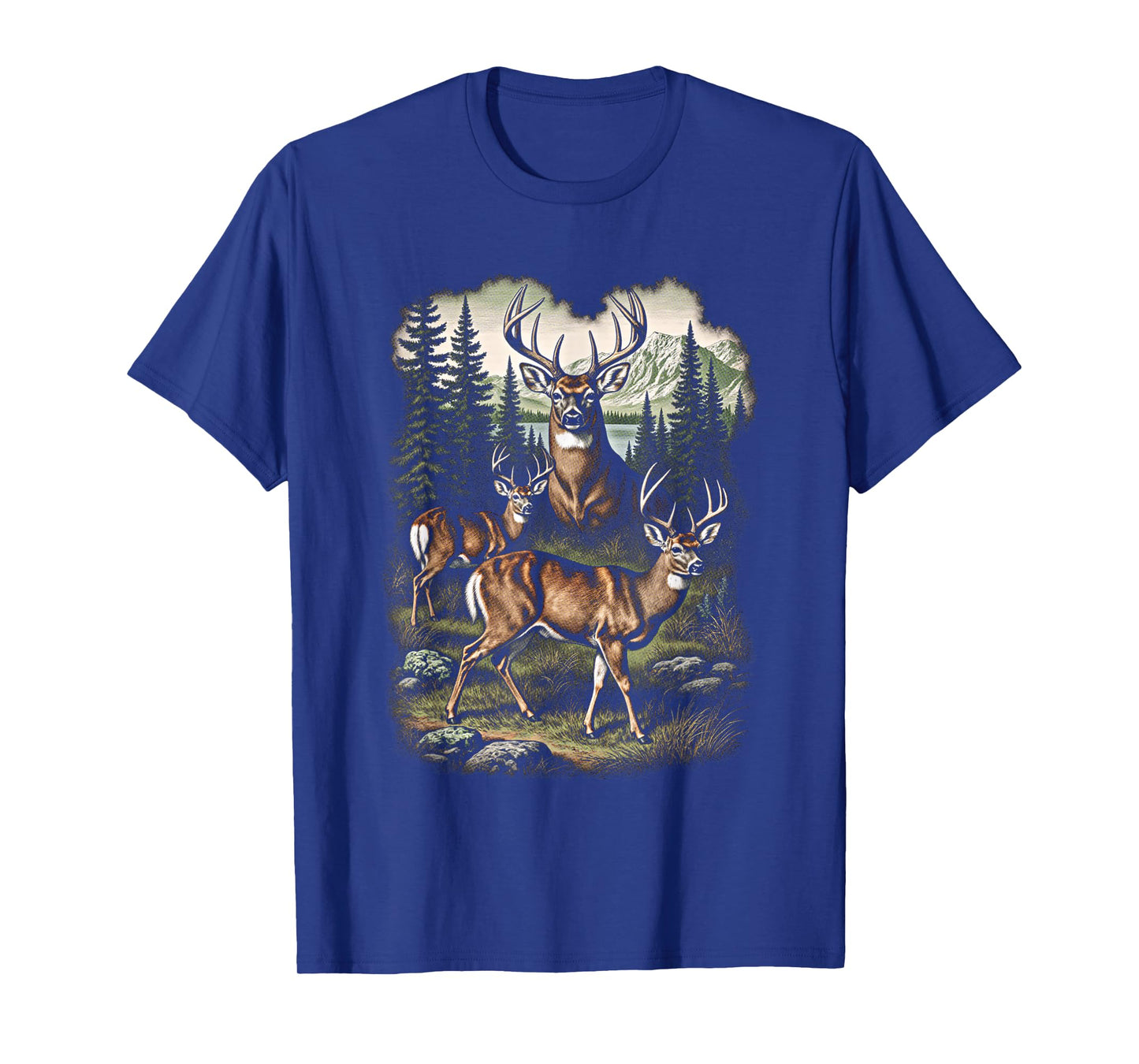 Vintage Grunge Deer Retro Graphic 90s Style Design T-Shirt