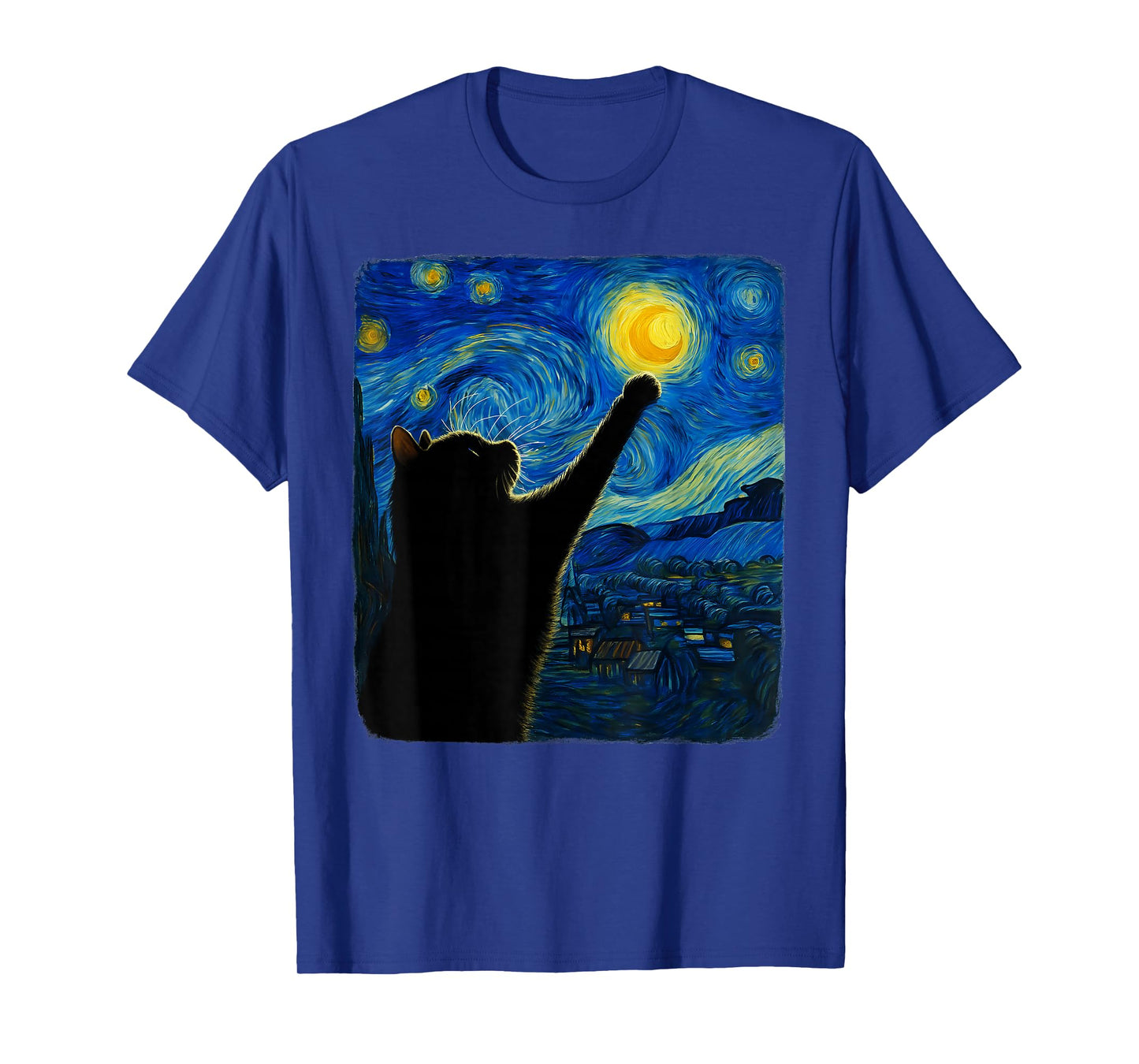 Starry Night Cat, Van Gogh Cat, Cat Lover, Cat Mom, Cat Dad T-Shirt