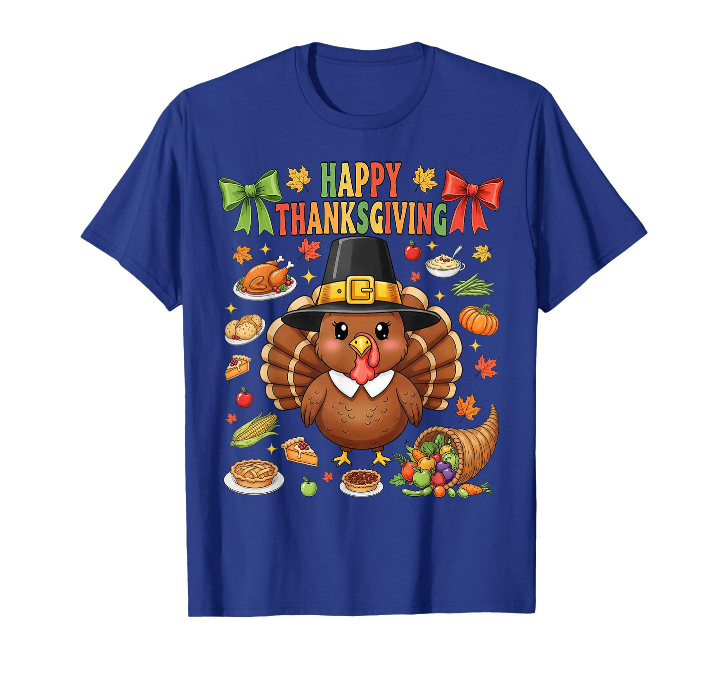 Cute Turkey Happy Thanksgiving Matching Family Women Men Kid T-Shirt