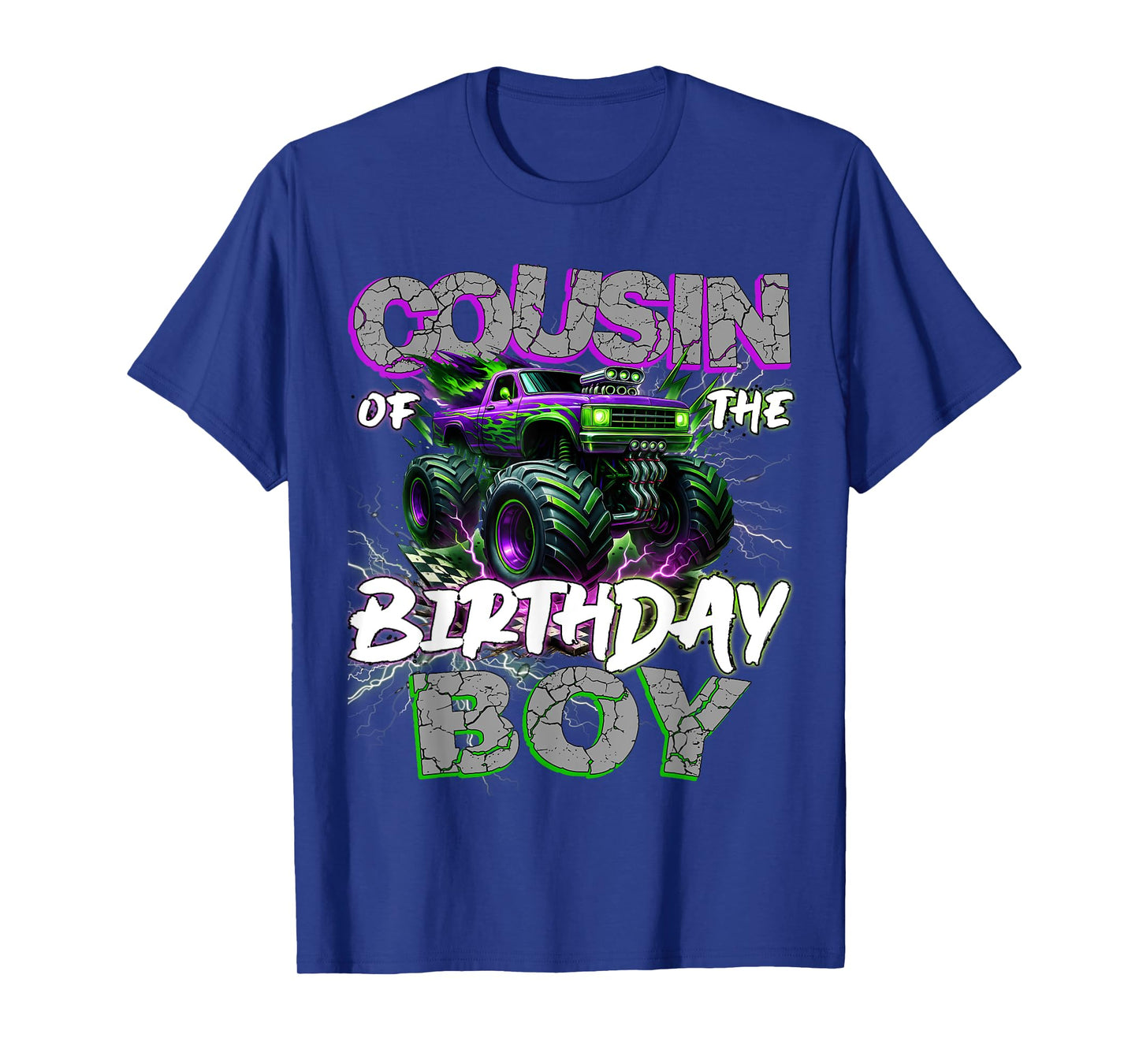 Cousin Of The Birthday Monster Truck Family Matching Party T-Shirt
