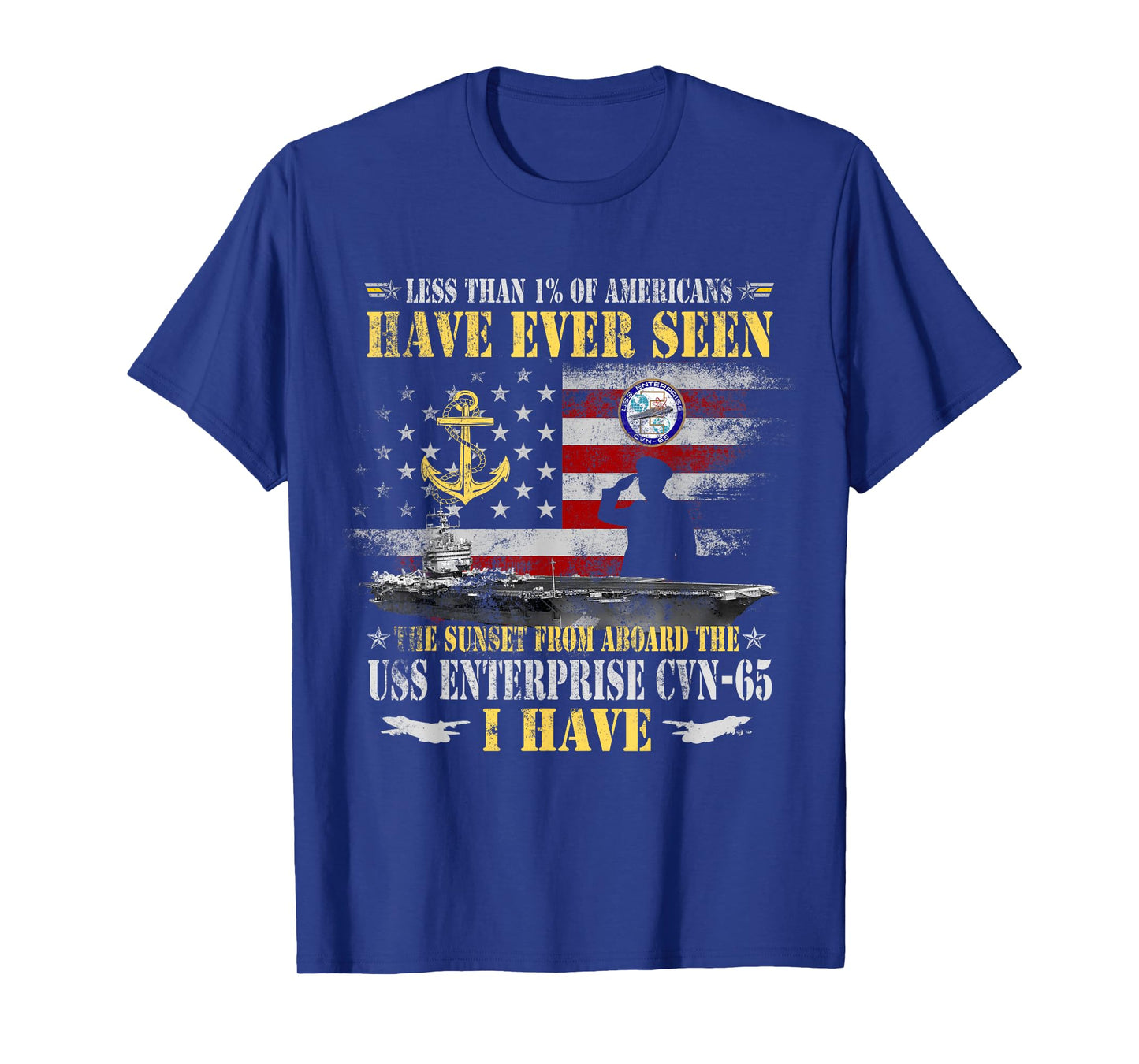 USS Enterprise CVN-65 Aircraft Carrier Veteran Vintage Flag T-Shirt