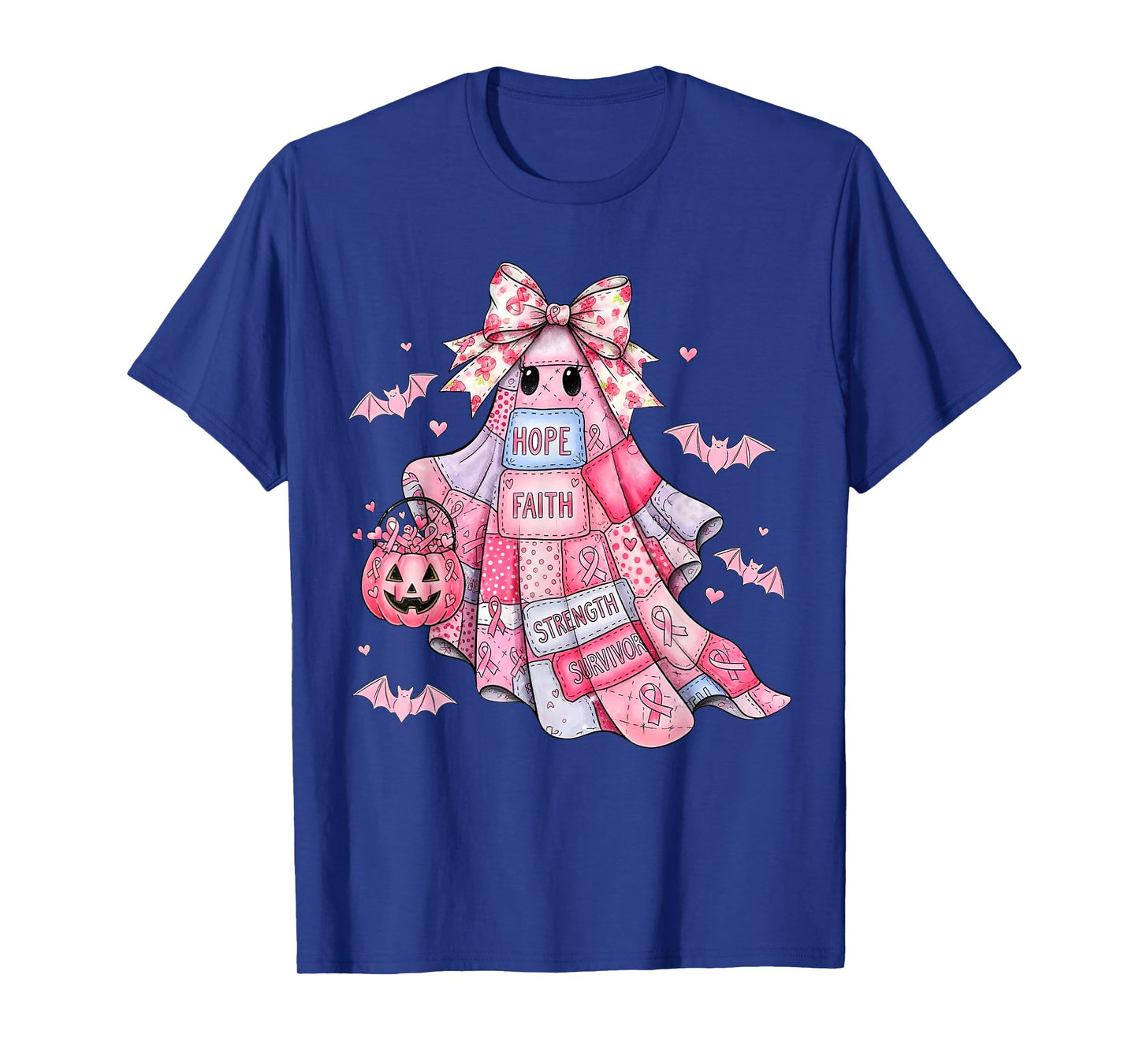 Breast Cancer Denim Pumpkin October We Wear Pink Halloween T-Shirt