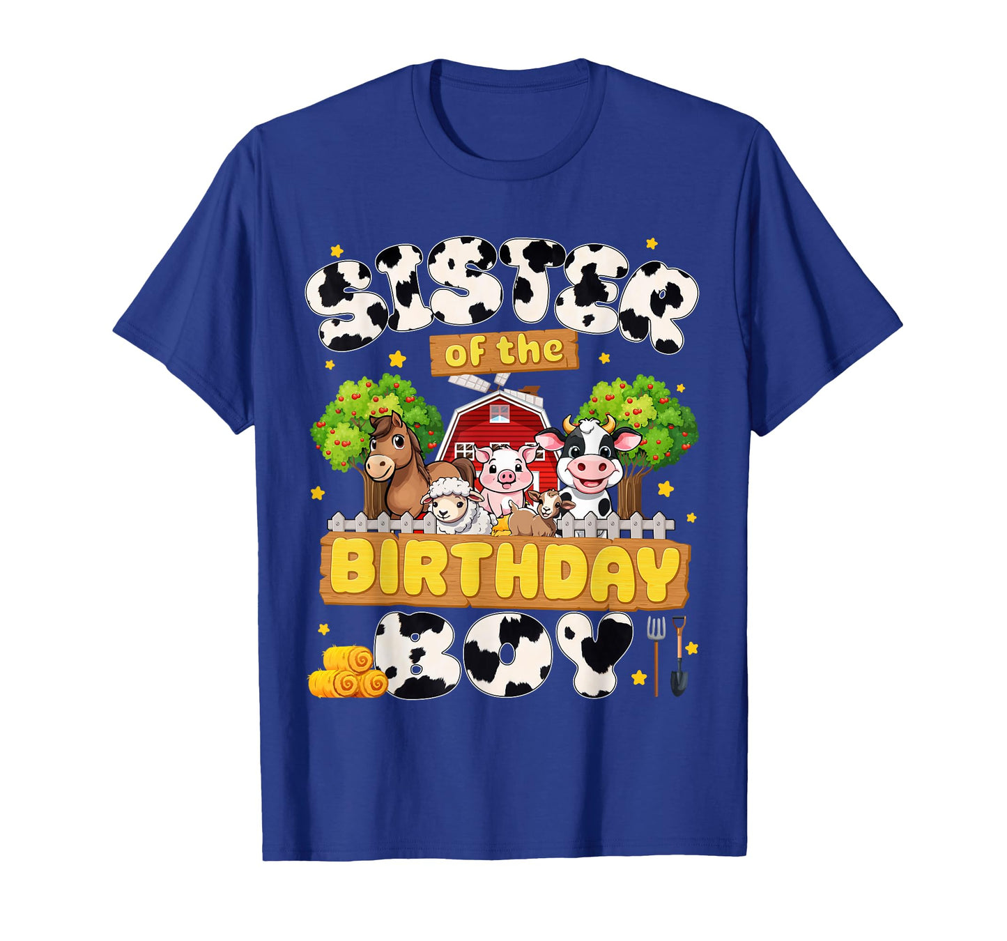 Sister Of The Birthday Boy Farm Family Matching Party Decor T-Shirt
