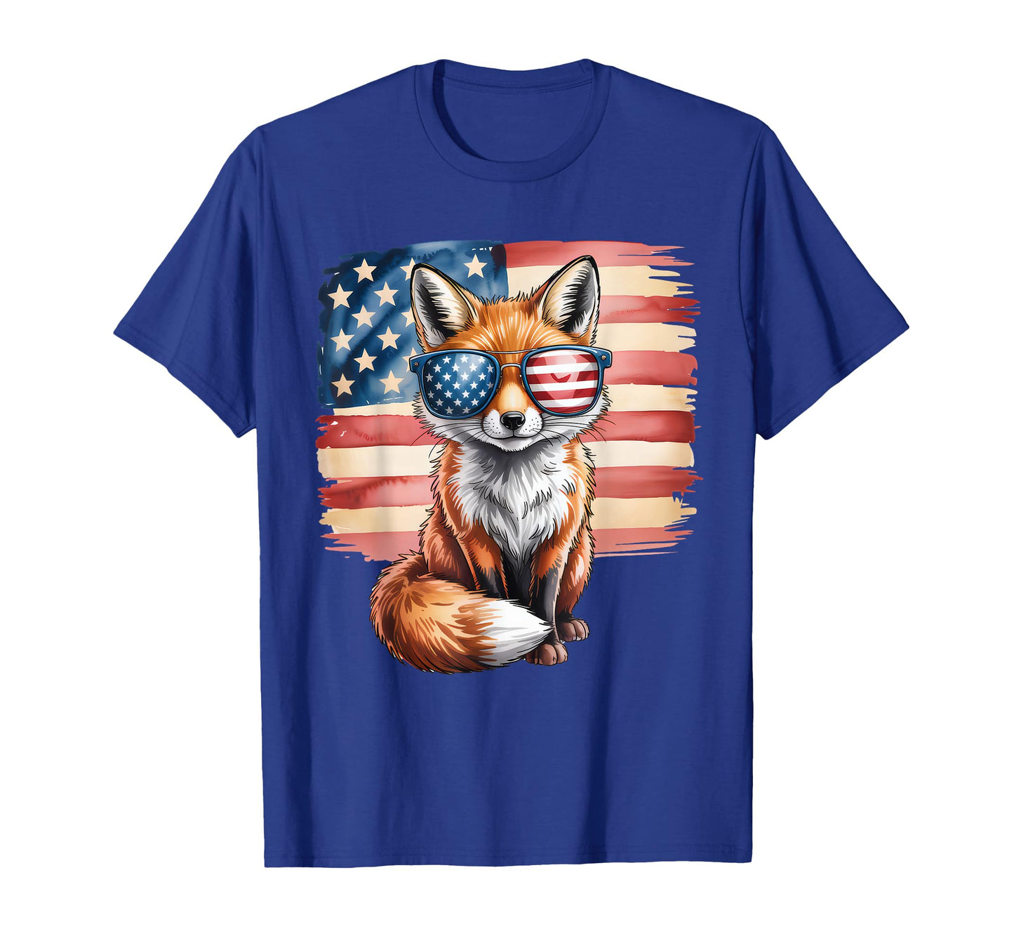 American Flag Fox USA 4th Of July Patriotic Men Women T-Shirt