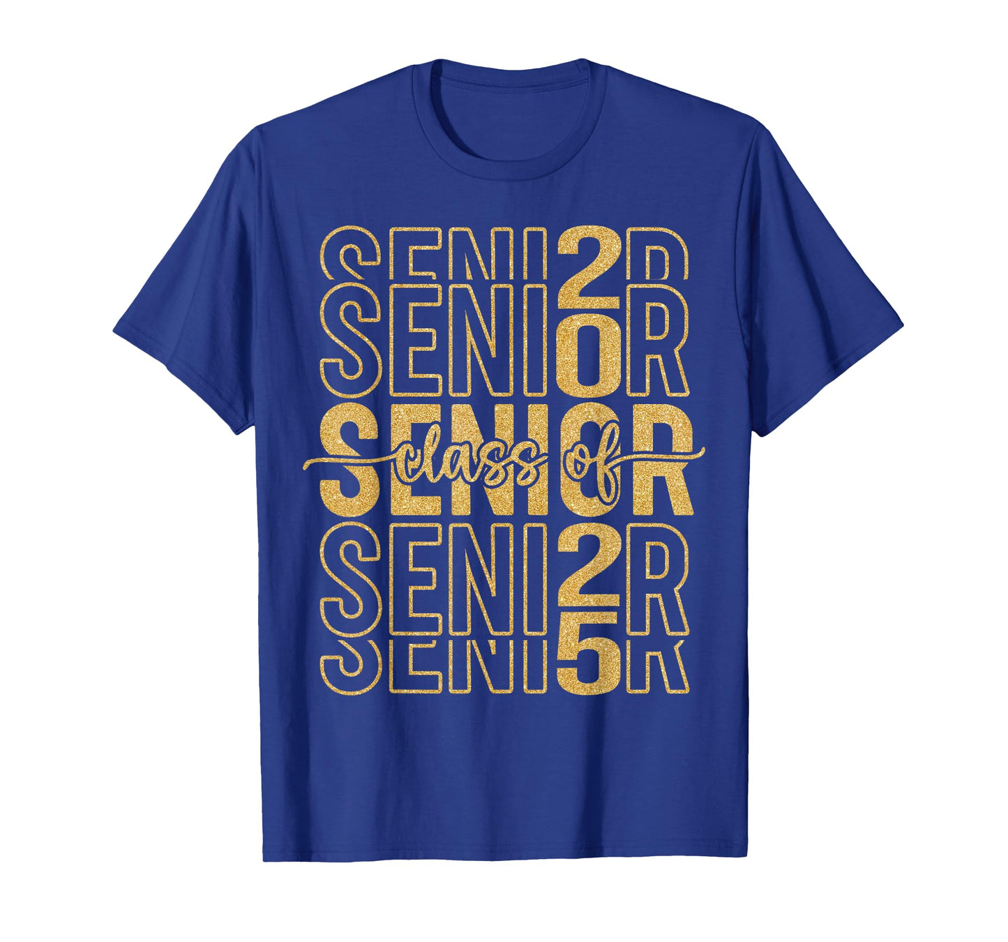 Senior 2025 Class of 2025 Graduate Gold Black Senior Mom T-Shirt
