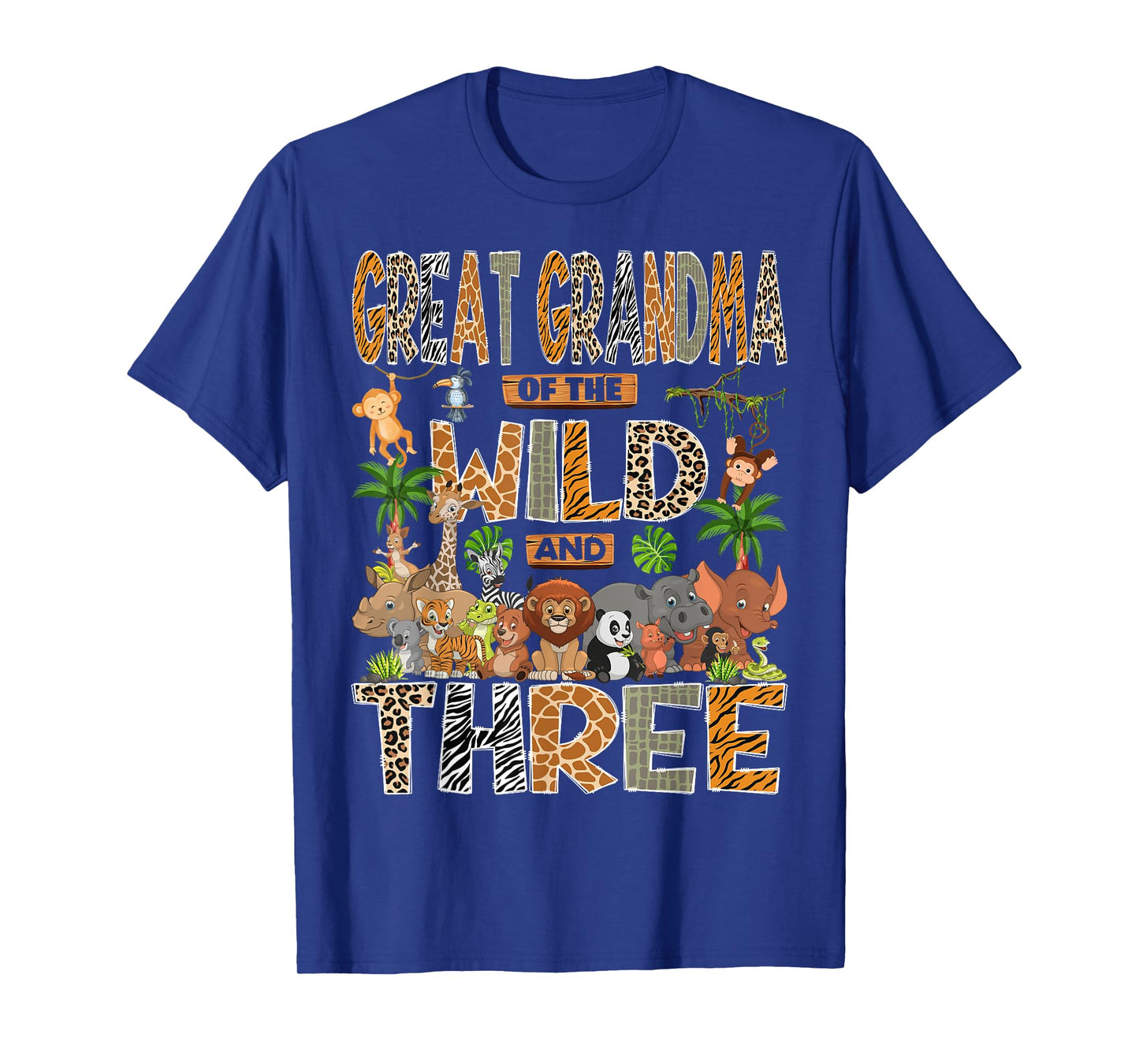 Great Grandma Of The Wild & Three 3Rd Birthday Safari Jungle T-Shirt