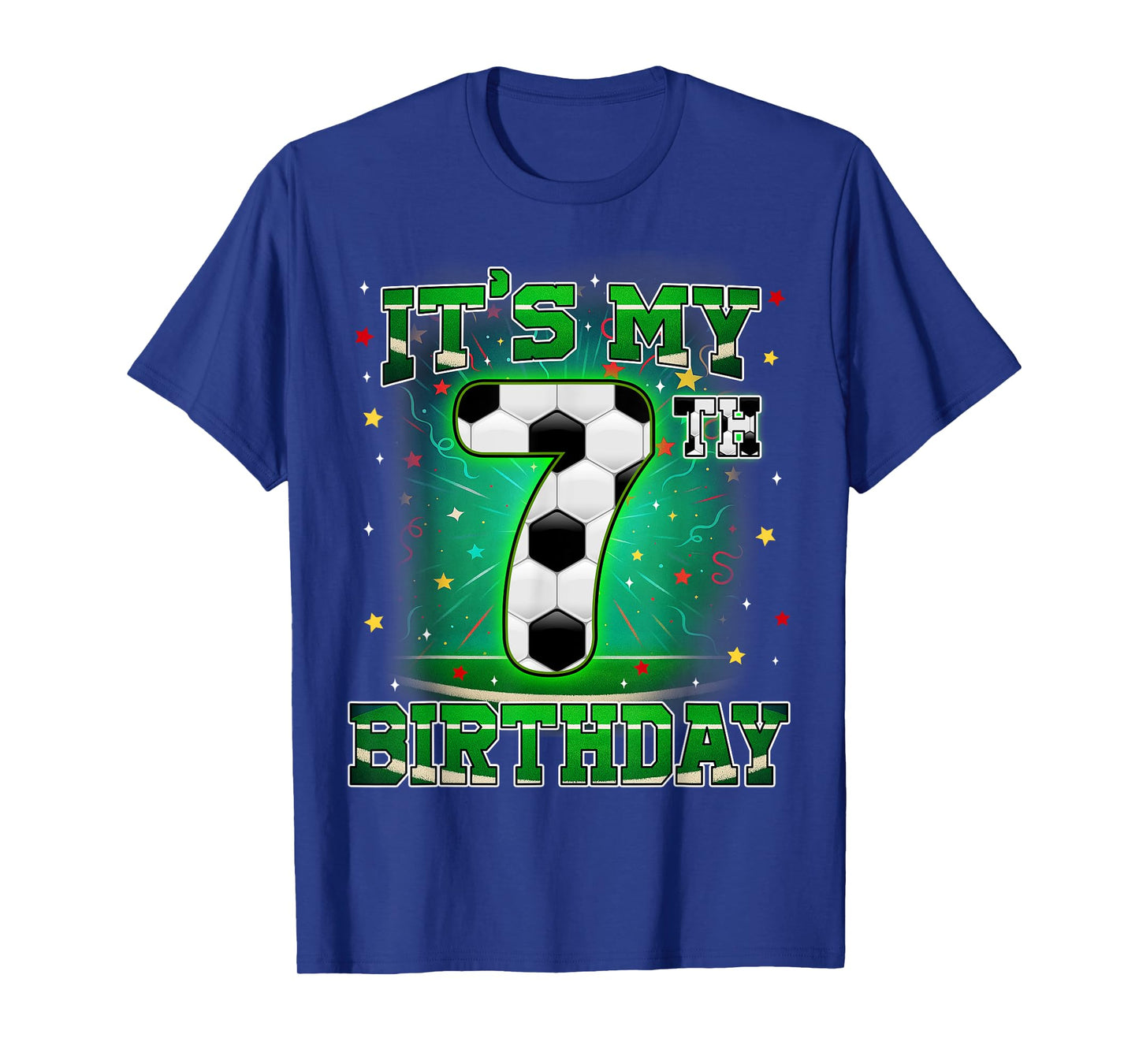 Its My 7th Birthday Boys Soccer 7 Years Old Party Matching T-Shirt