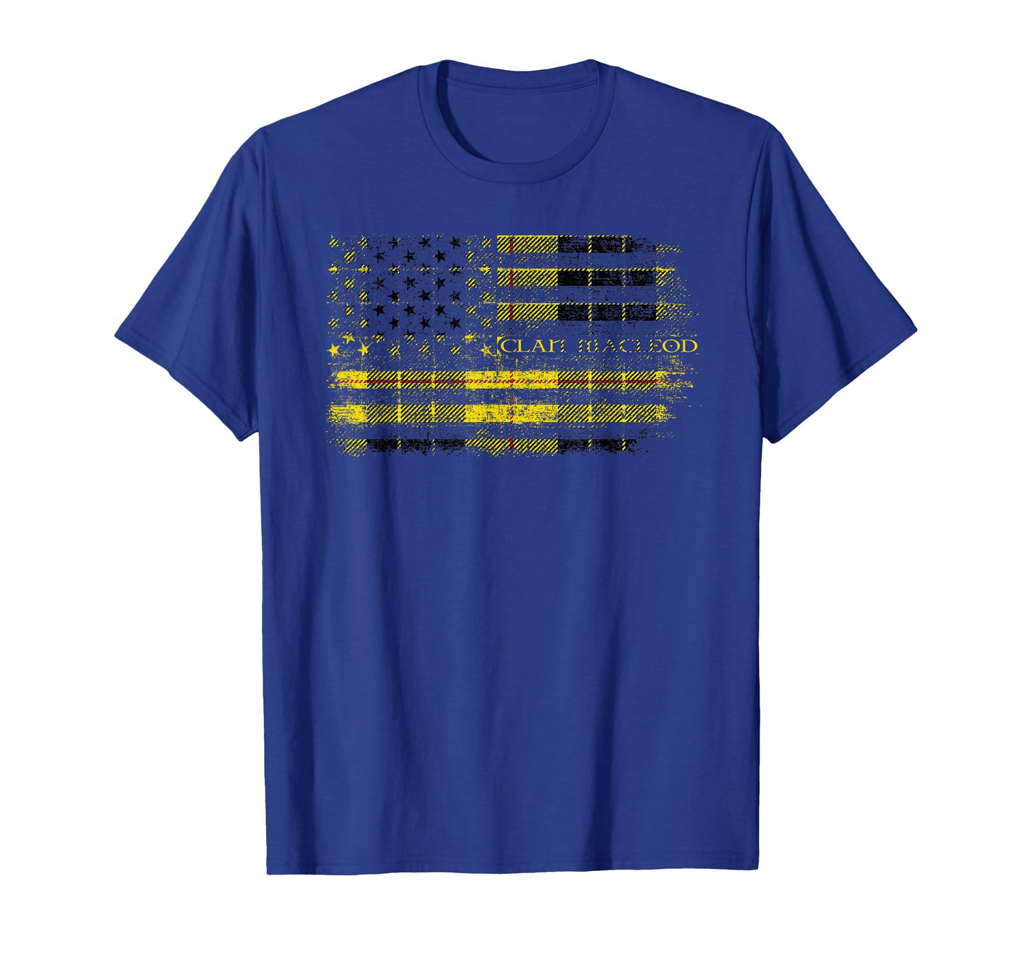 Clan MacLeod of Lewis Scottish tartan US flag kilt Scotland T-Shirt
