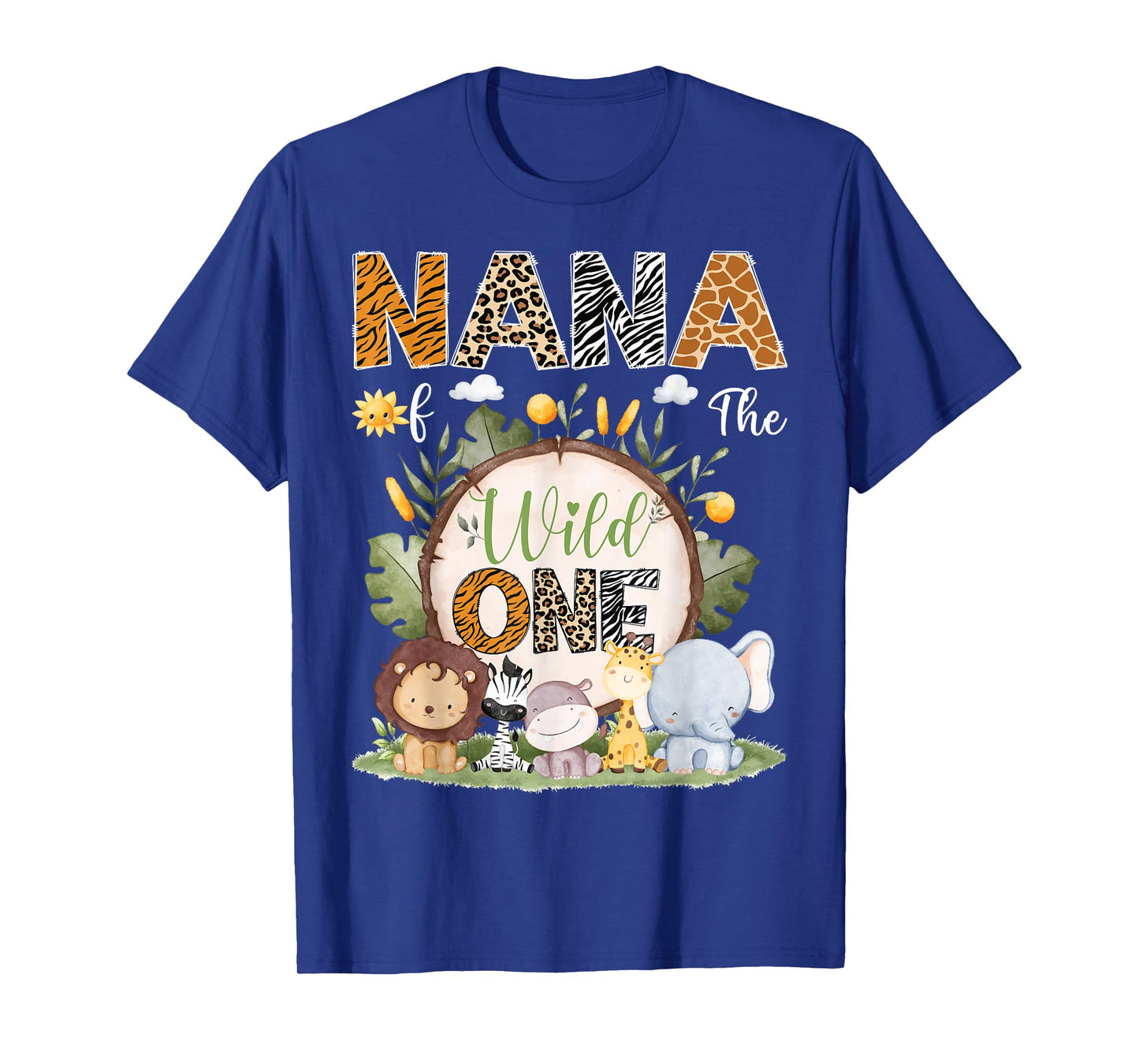 Nana Of The Wild One 1St Birthday Kids Safari Woodland T-Shirt