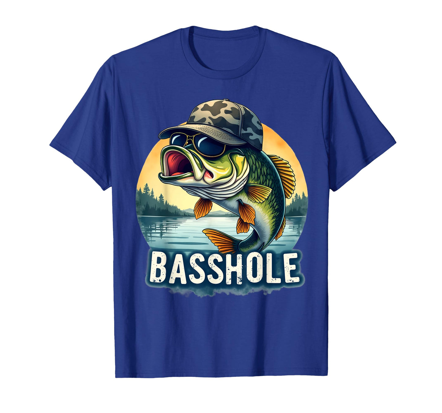 Basshole Funny Bass Fishing Dad T-Shirt